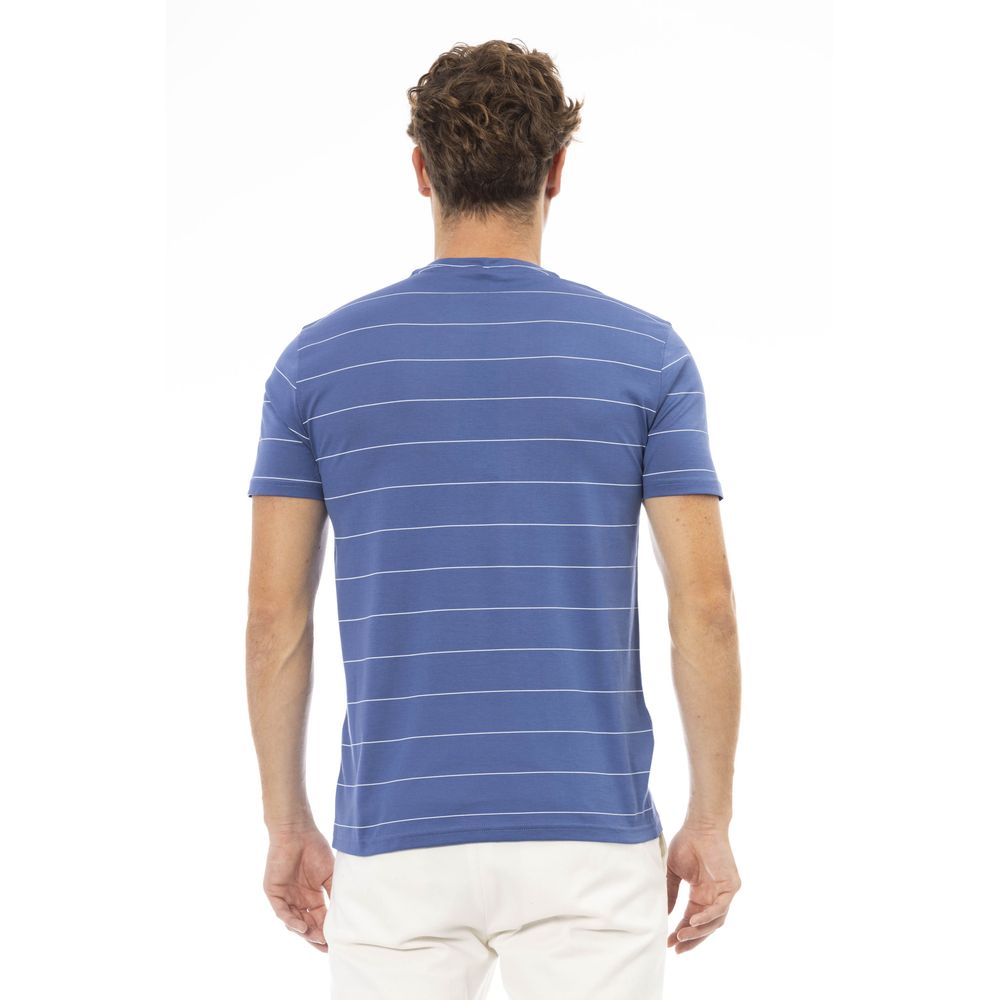 Baldinini Trend T-shirt élégant en coton bleu avec imprimé exclusif