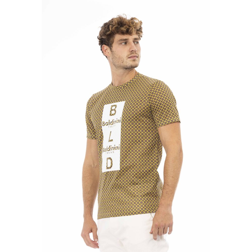 Baldinini Trend T-shirt élégant en coton gris avec imprimé élégant sur le devant