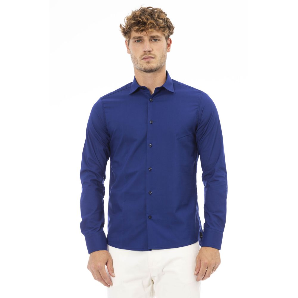 Baldinini Trend Chemise coupe classique bleue italienne élégante