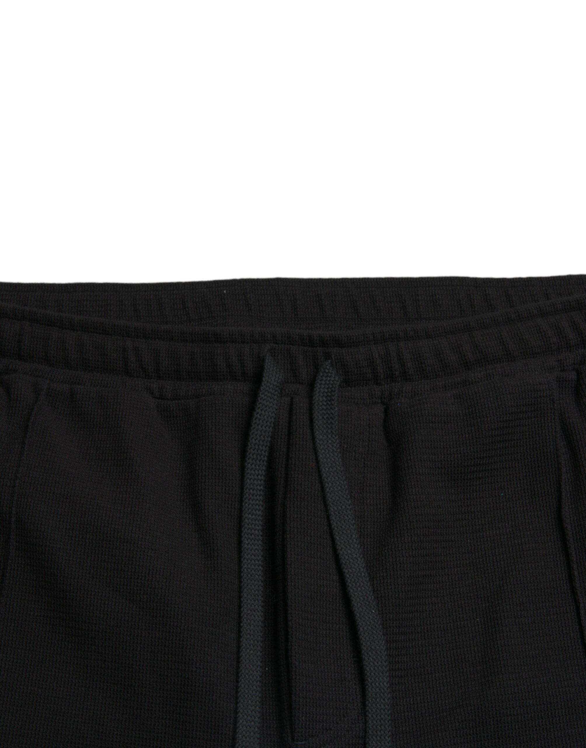 Dolce &amp; Gabbana Pantalon de jogging élégant en coton mélangé noir