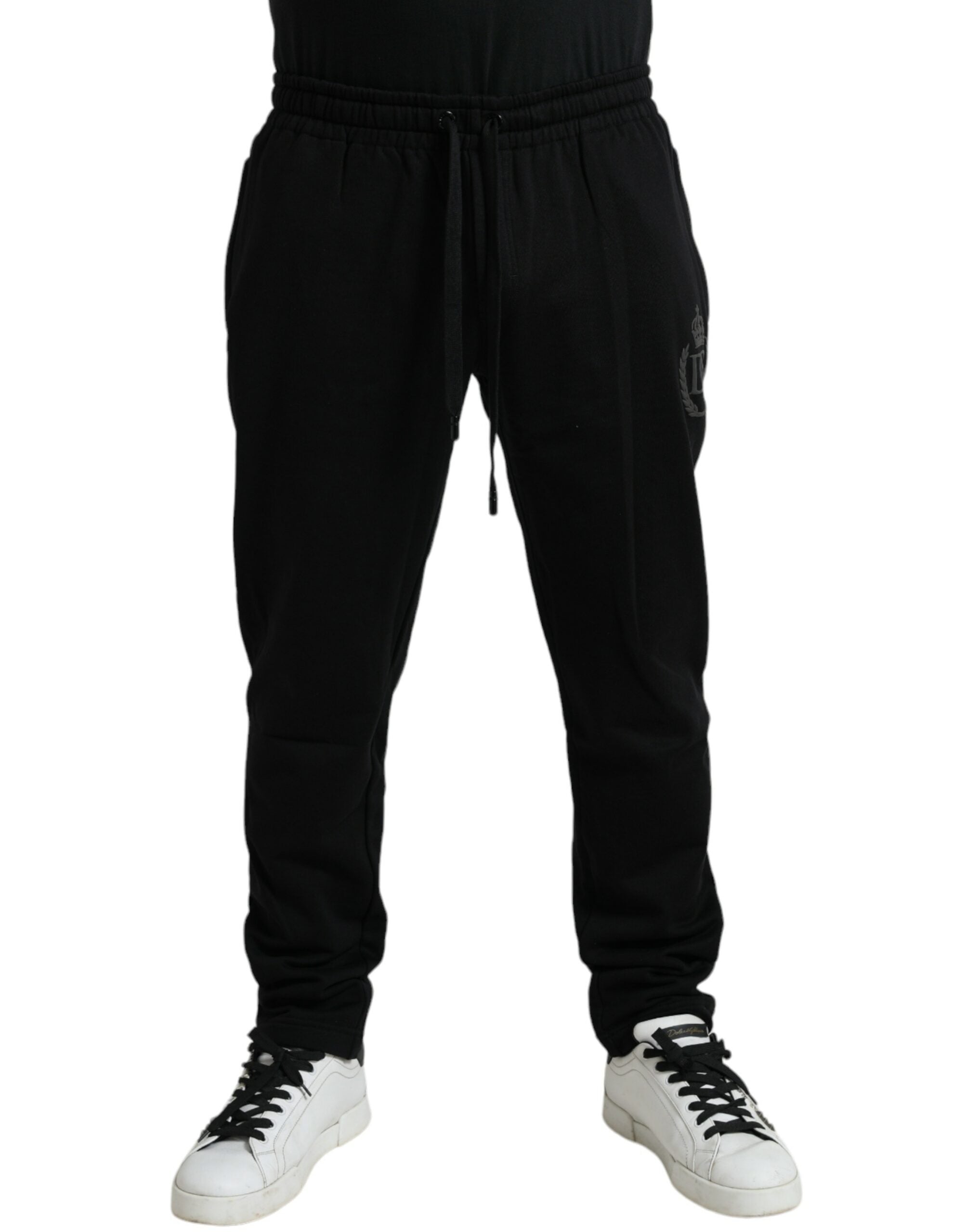 Dolce &amp; Gabbana Pantalon de jogging élégant en coton noir