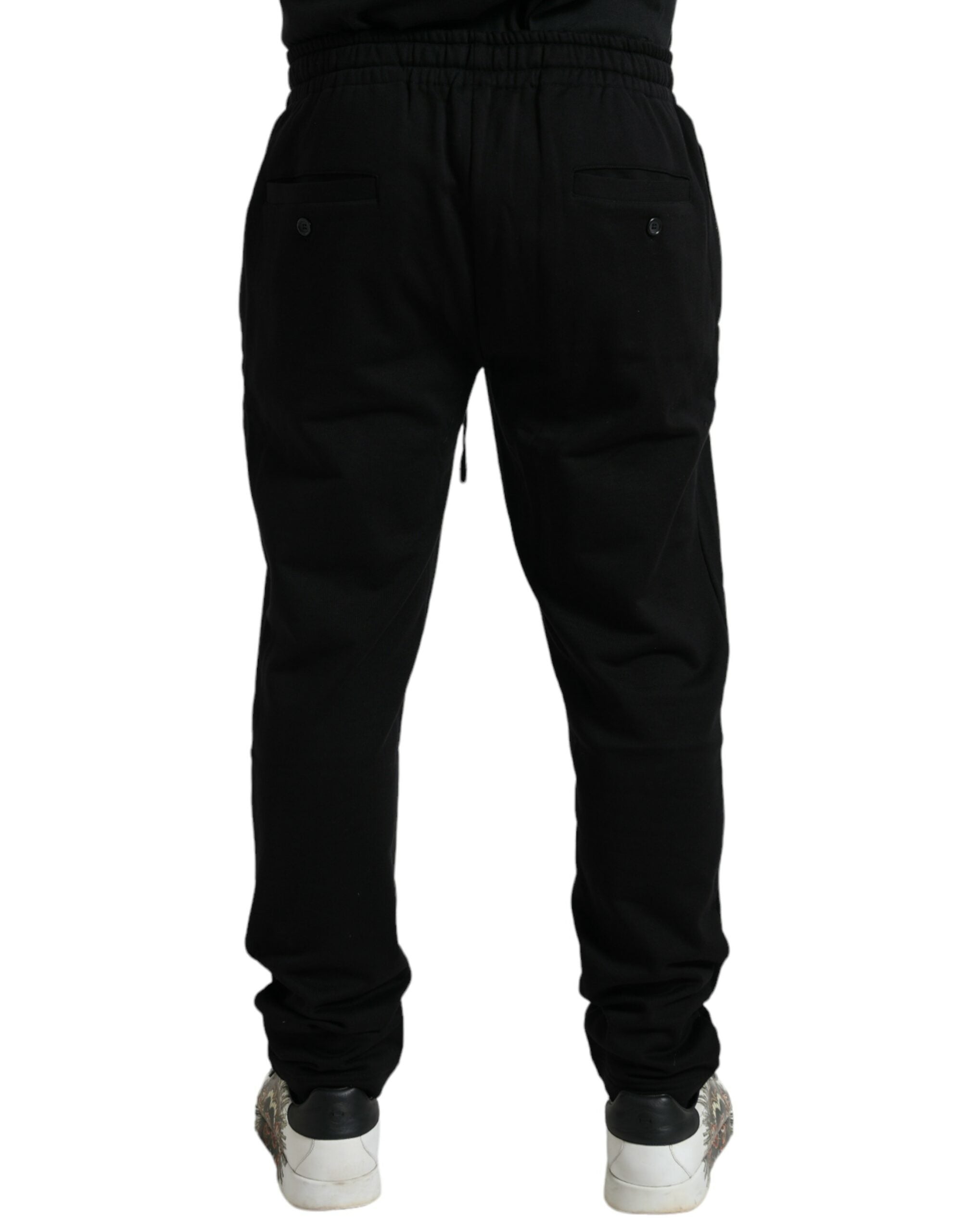 Dolce &amp; Gabbana Pantalon de jogging élégant en coton noir