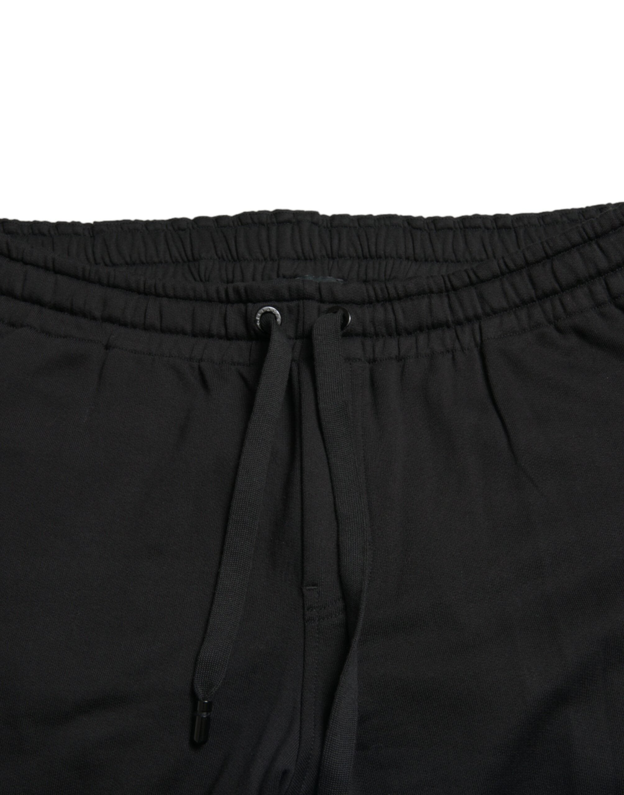 Dolce &amp; Gabbana Pantalon de jogging élégant en coton noir