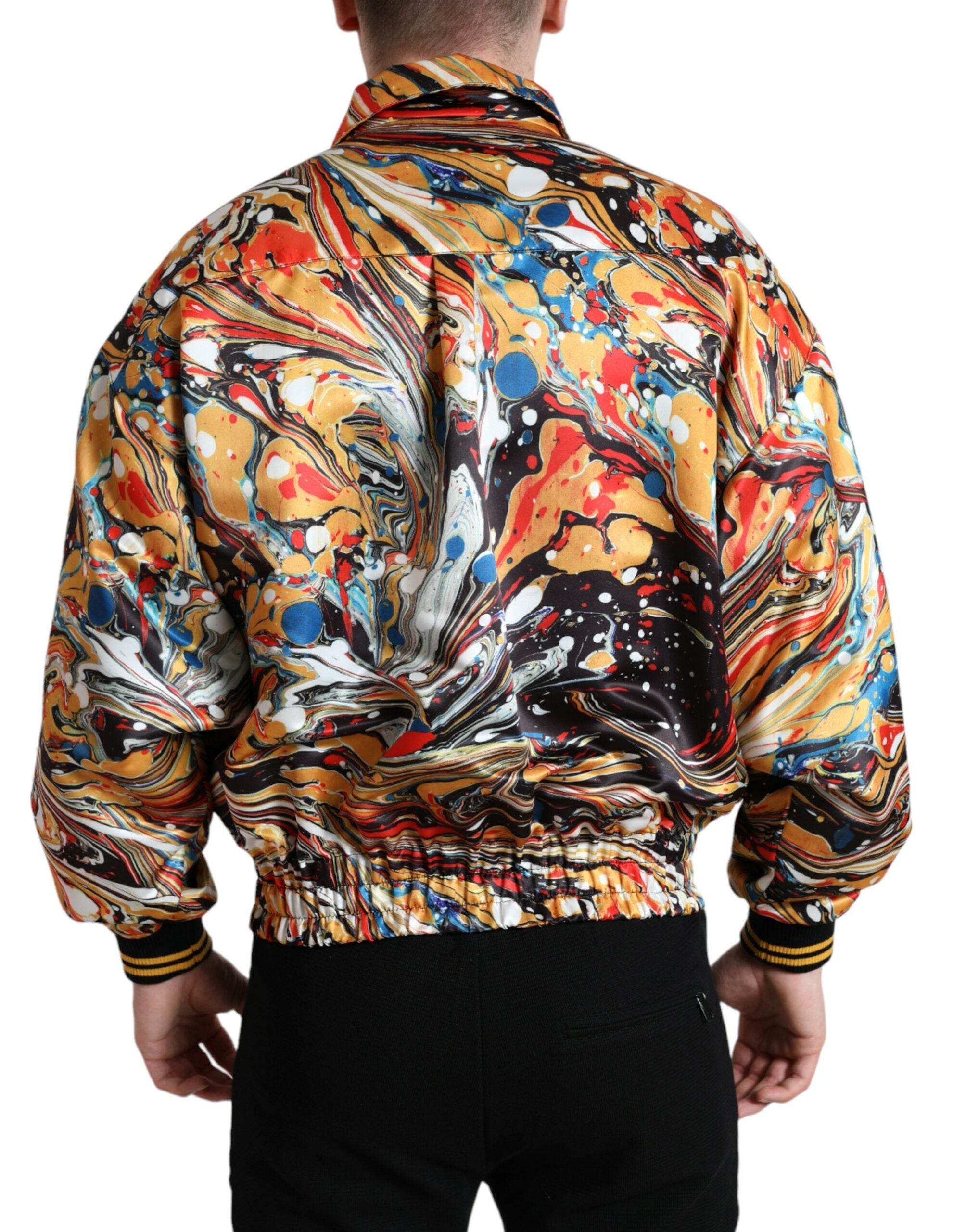 Dolce & Gabbana Blouson aviateur en polyester abstrait multicolore