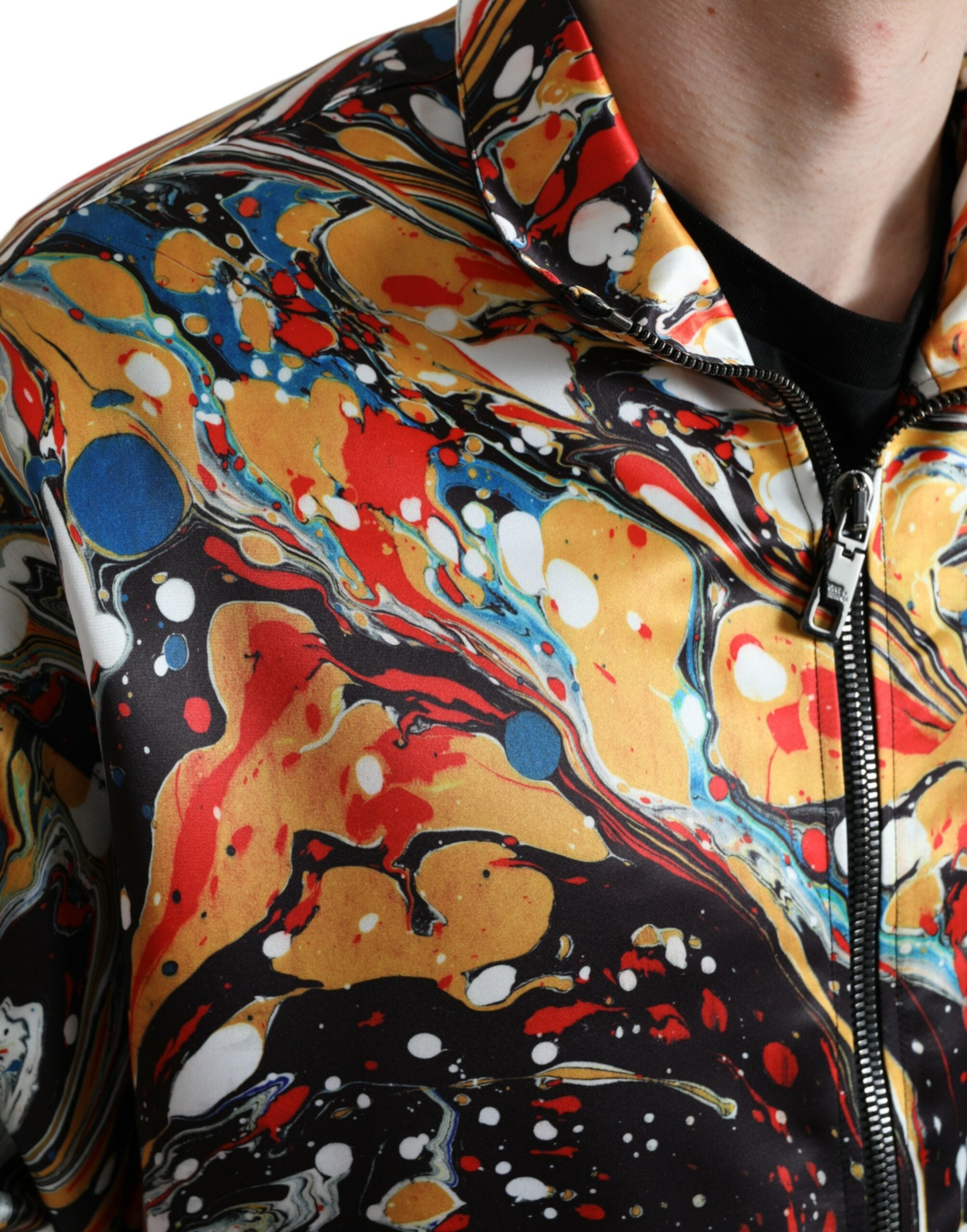 Dolce & Gabbana Blouson aviateur en polyester abstrait multicolore