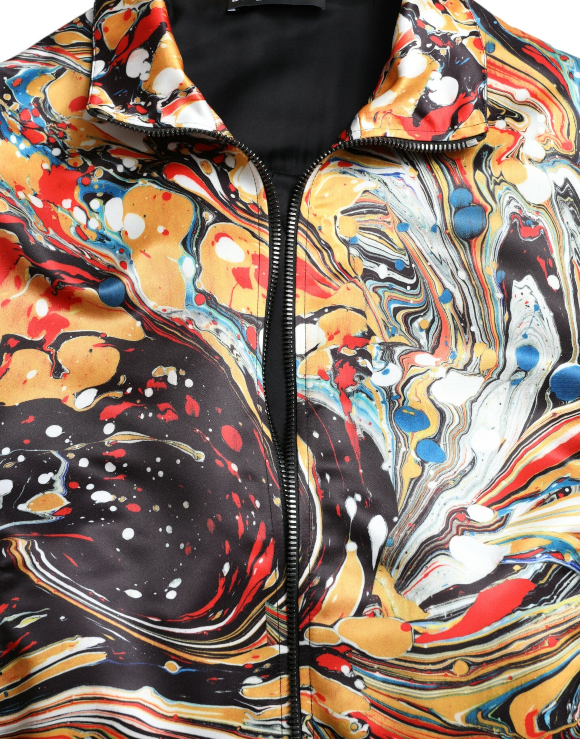 Dolce & Gabbana Blouson aviateur en polyester abstrait multicolore