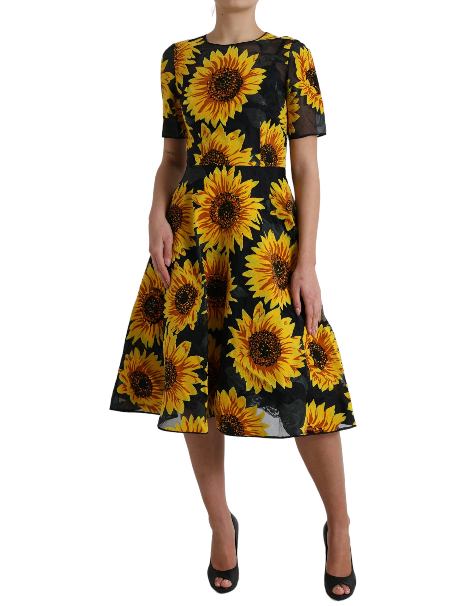 Dolce &amp; Gabbana Robe midi trapèze estivale tournesol