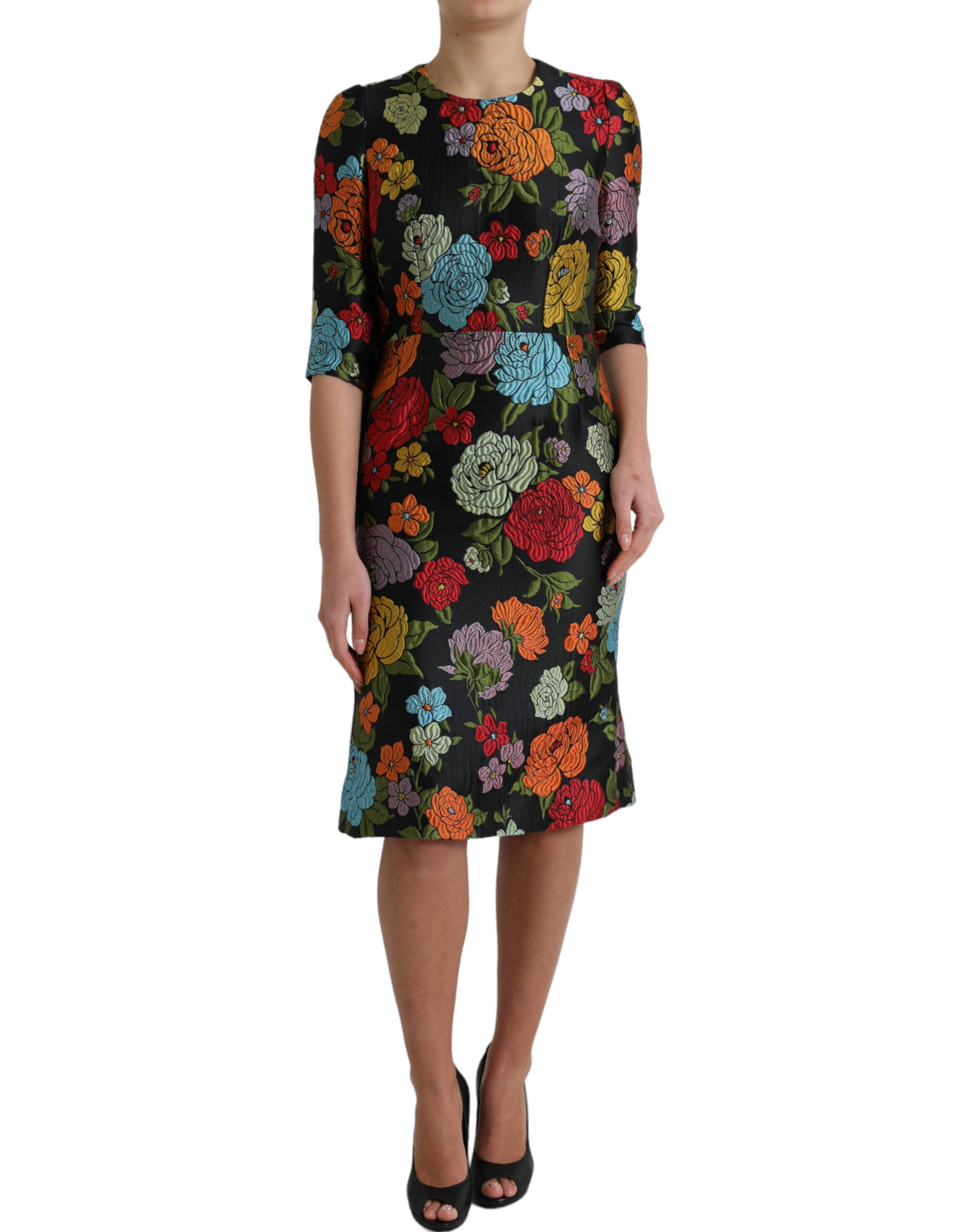 Dolce &amp; Gabbana Robe crayon élégante brodée de fleurs