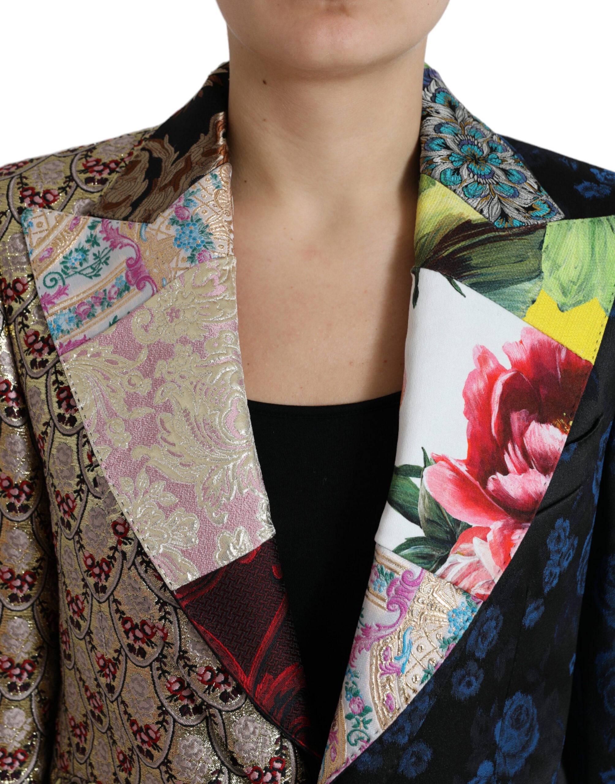 Dolce & Gabbana Veste en jacquard patchwork floral multicolore