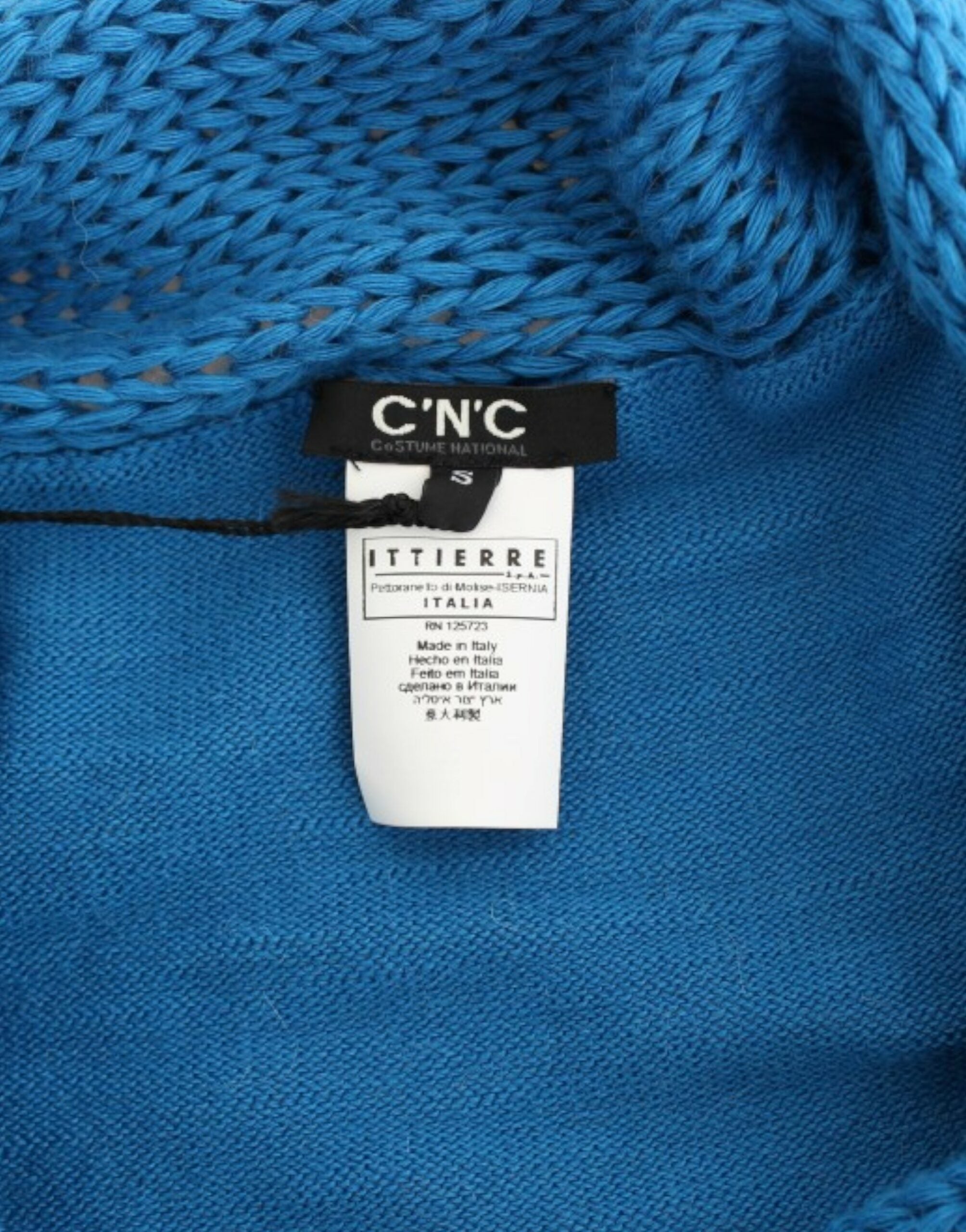 Costume National - Pull confortable en tricot bleu à col rond