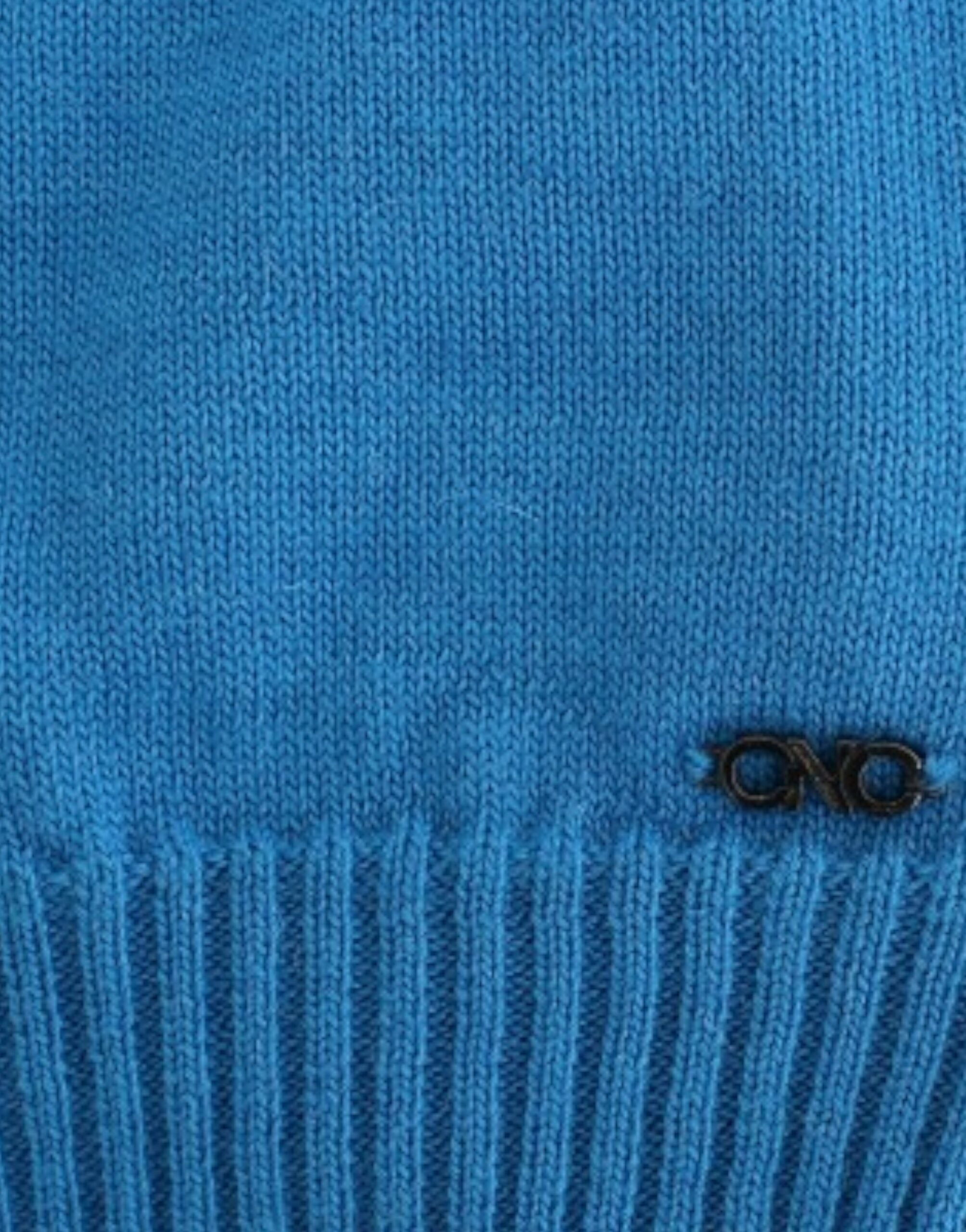 Costume National - Pull confortable en tricot bleu à col rond