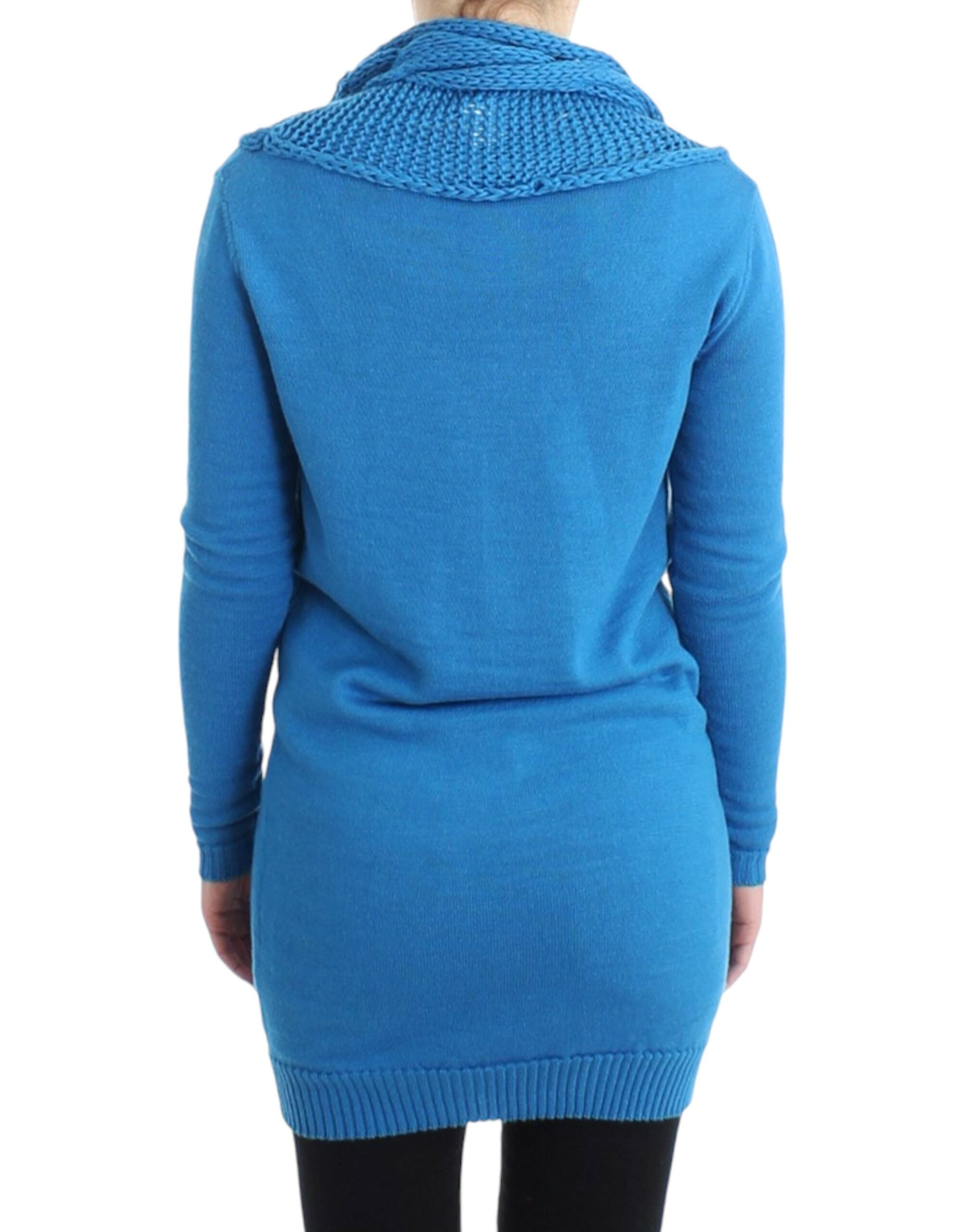 Costume National - Pull confortable en tricot bleu à col rond