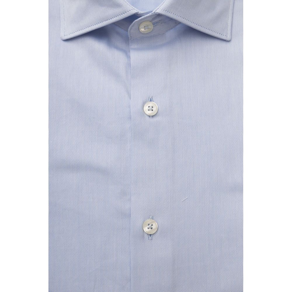 Chemise en coton bleu clair exquise Bagutta