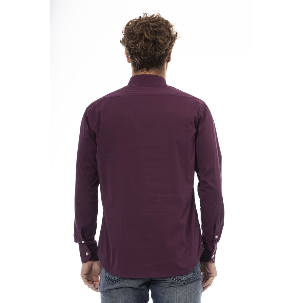 Baldinini Trend Chemise boutonnée en coton mélangé bordeaux