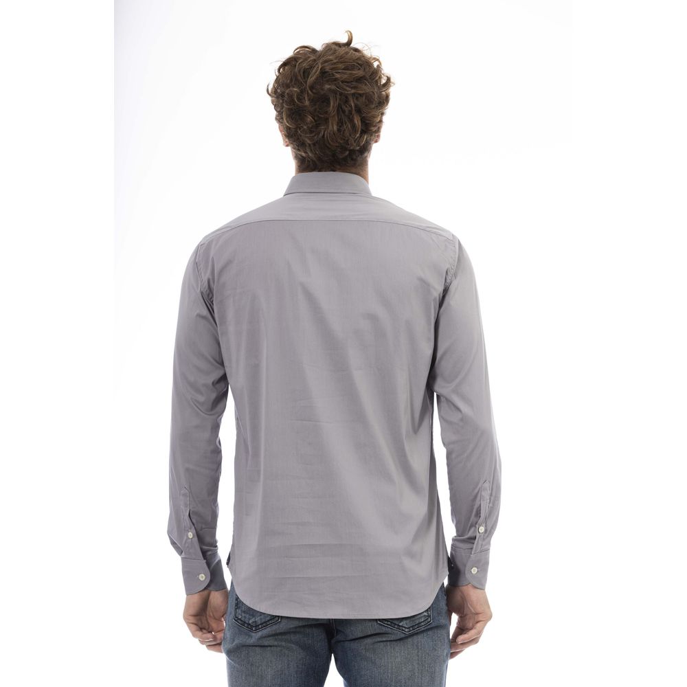 Baldinini Trend Chemise élégante en coton mélangé gris