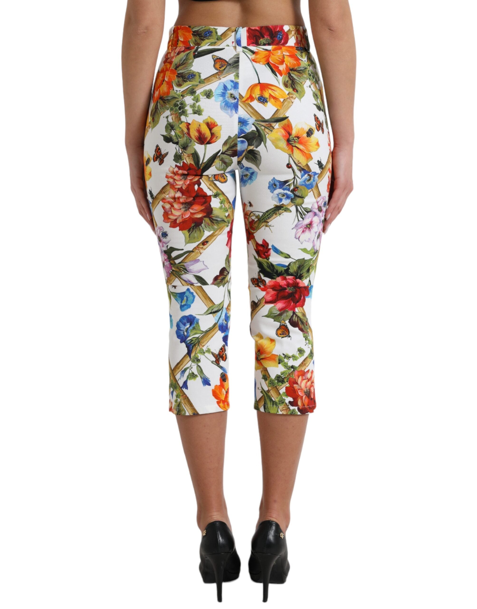 Dolce &amp; Gabbana Pantalon de mode court taille haute à fleurs