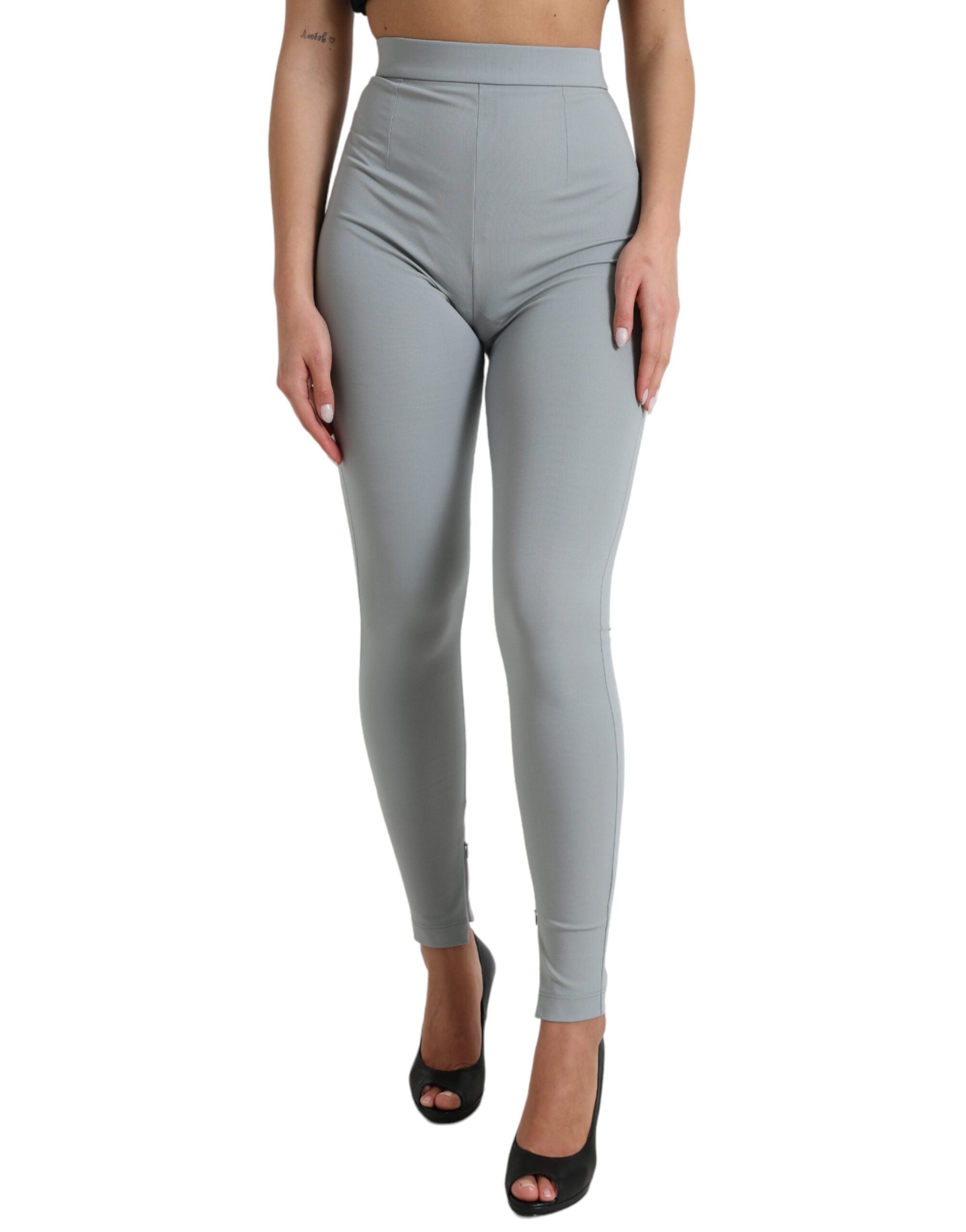 Dolce &amp; Gabbana Leggings élégants taille haute en gris