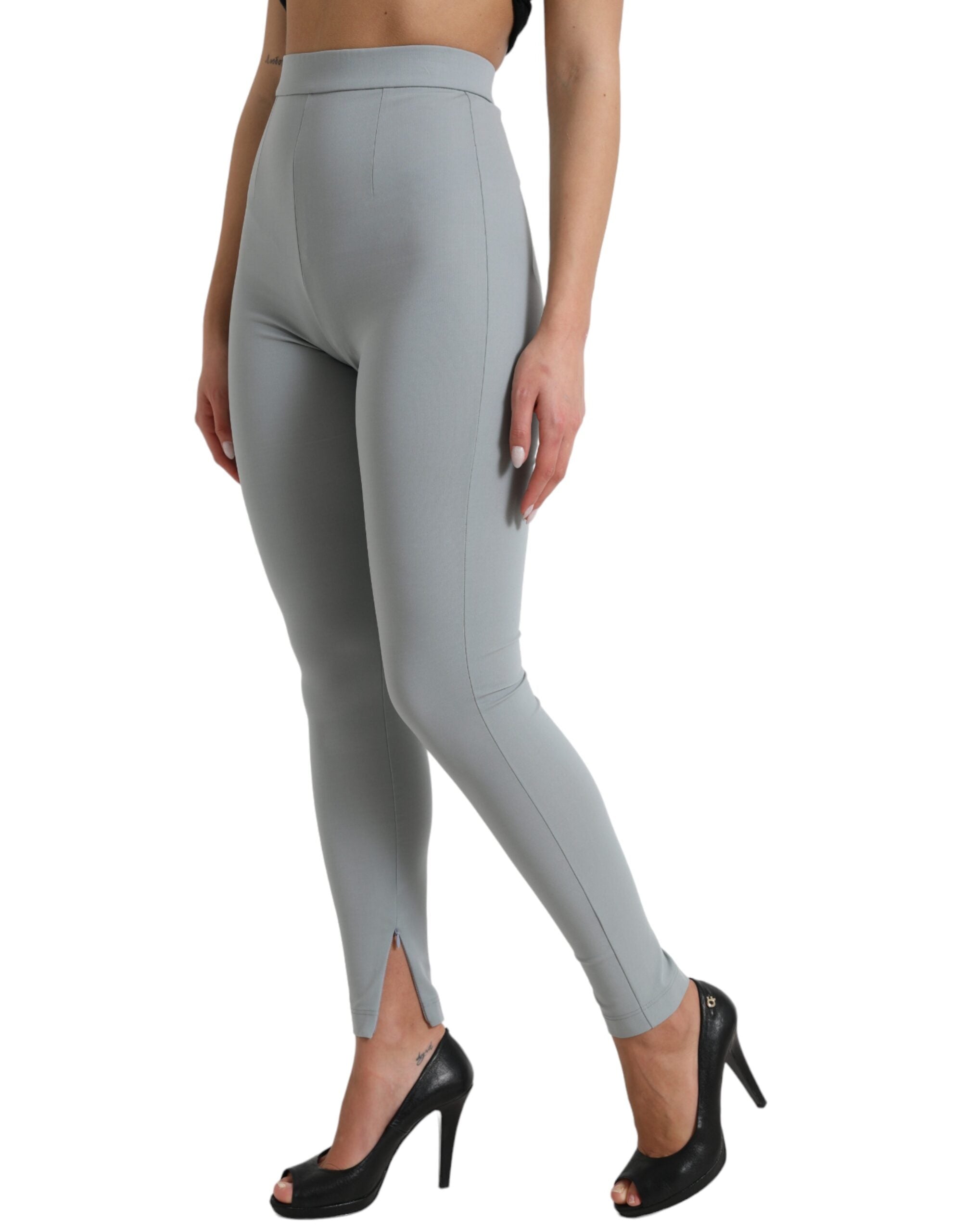 Dolce &amp; Gabbana Leggings élégants taille haute en gris