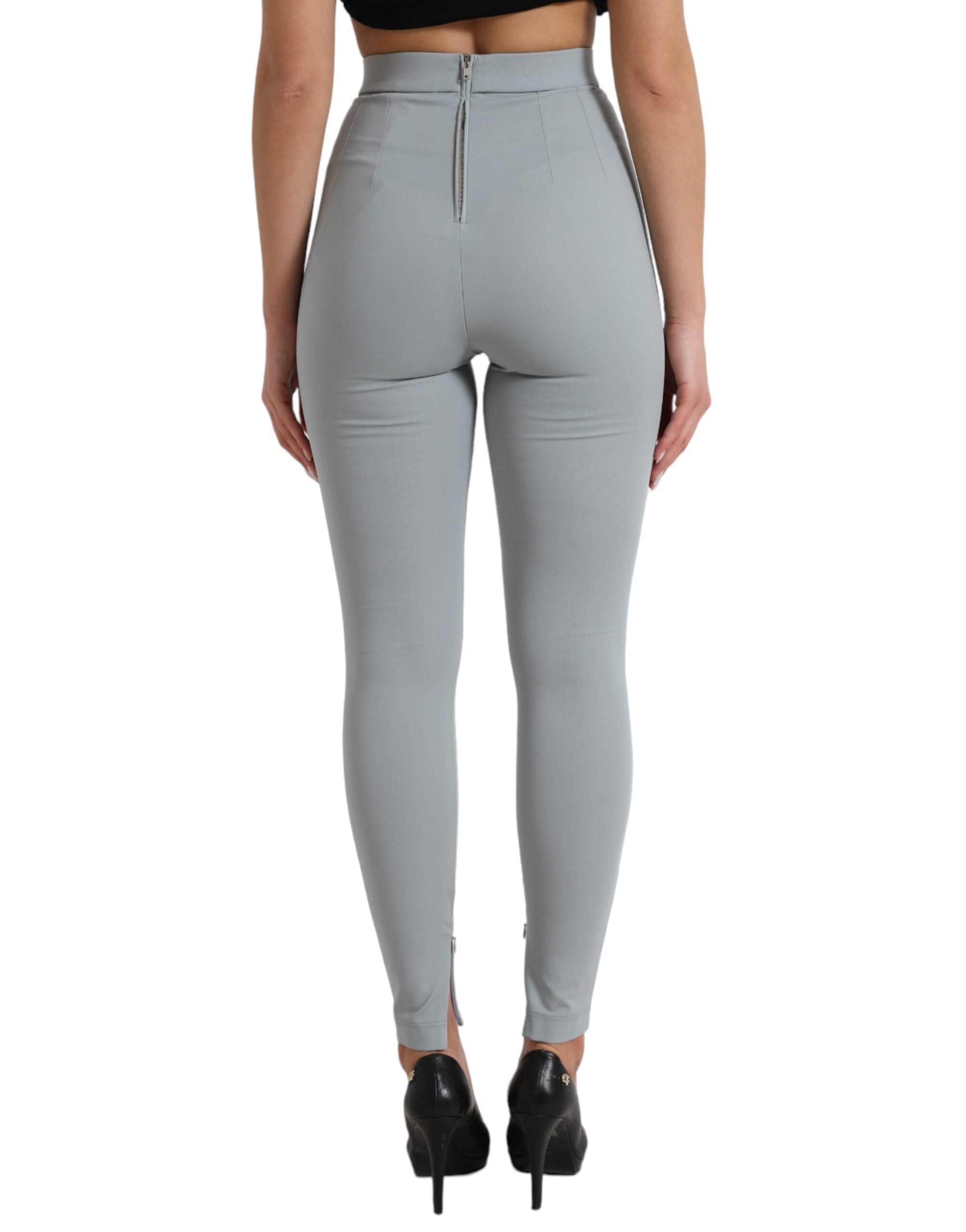 Dolce &amp; Gabbana Leggings élégants taille haute en gris