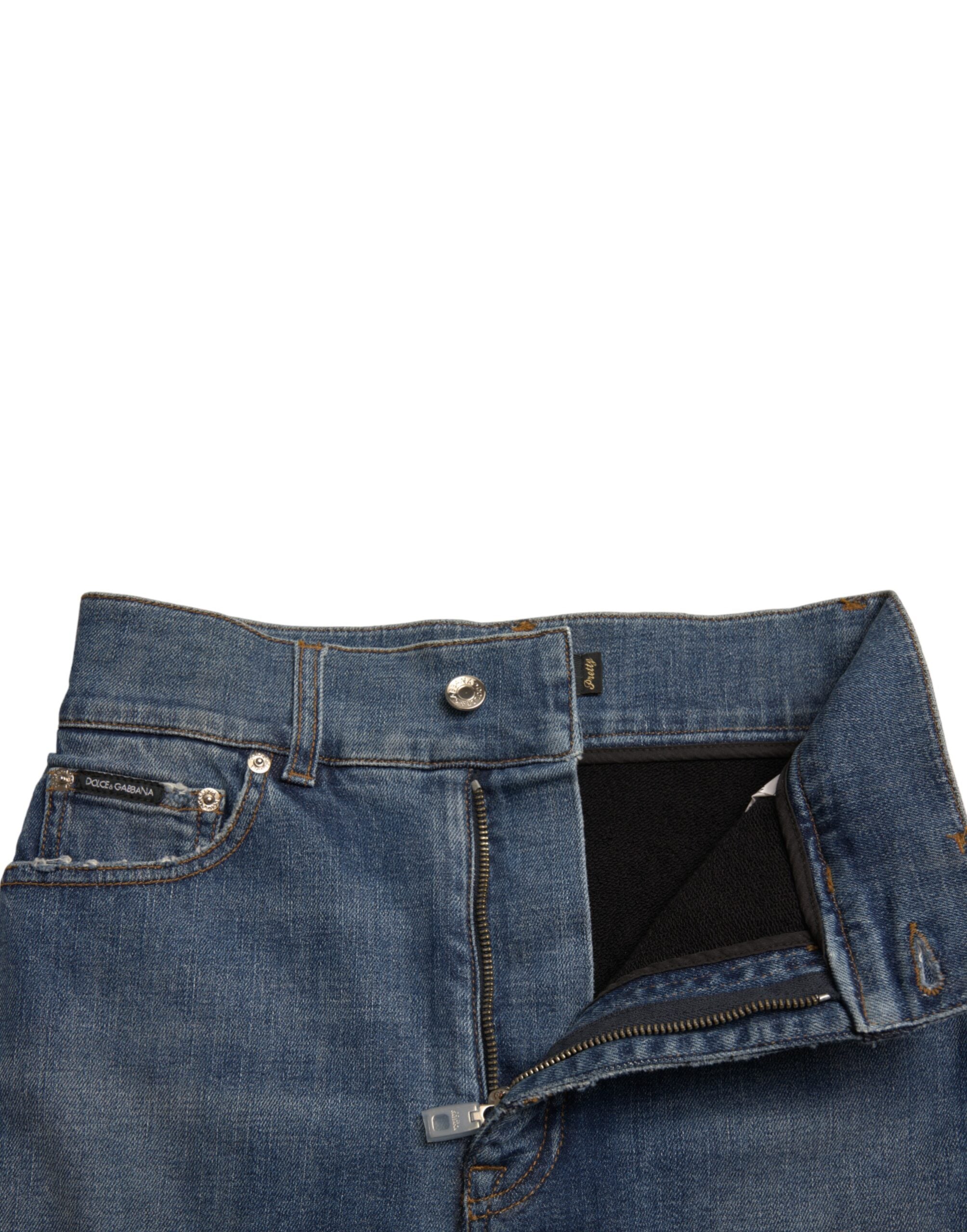 Dolce &amp; Gabbana Chic Pantalon skinny taille haute avec short en jean