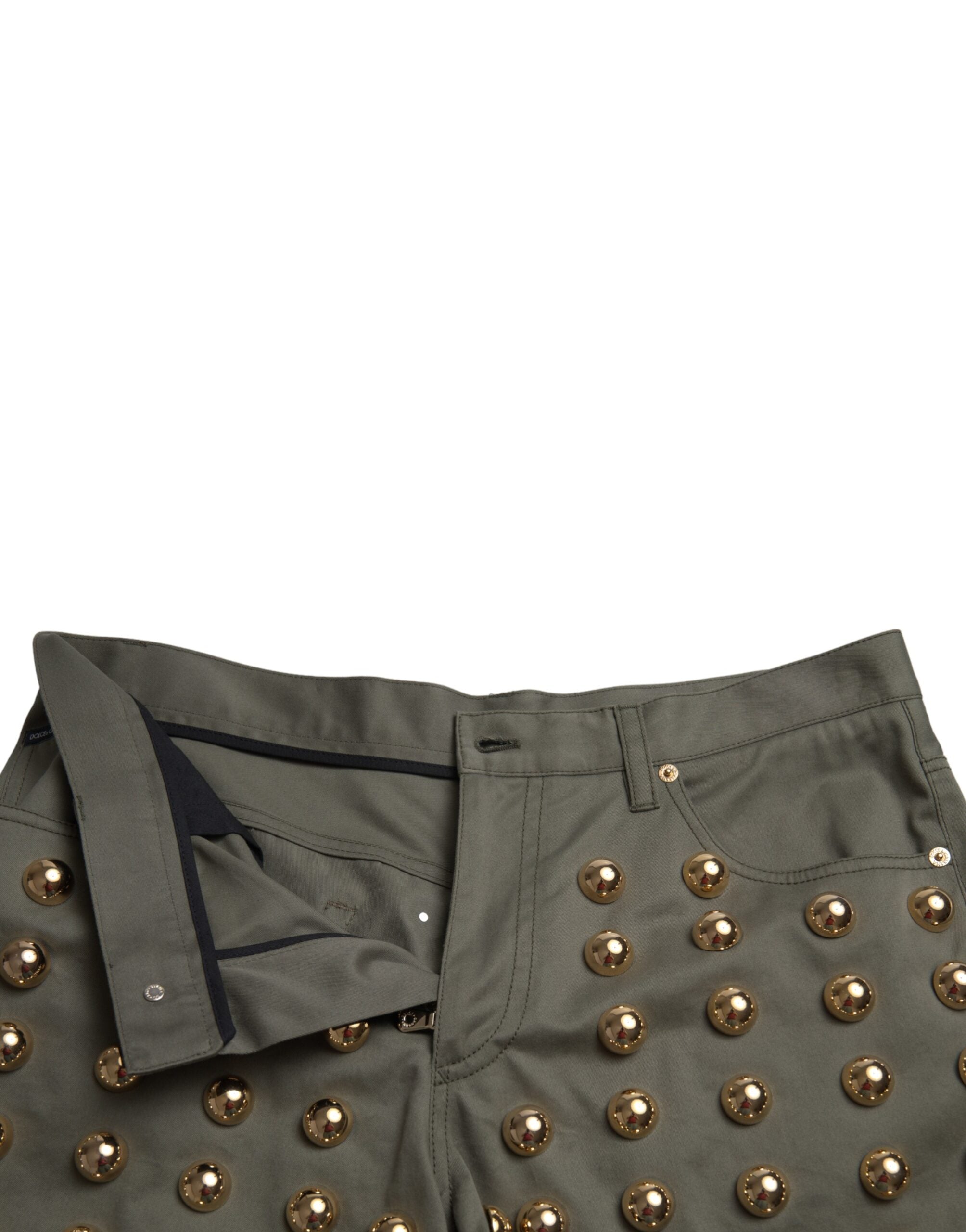 Dolce & Gabbana Emerald High Waist Embellished Shorts