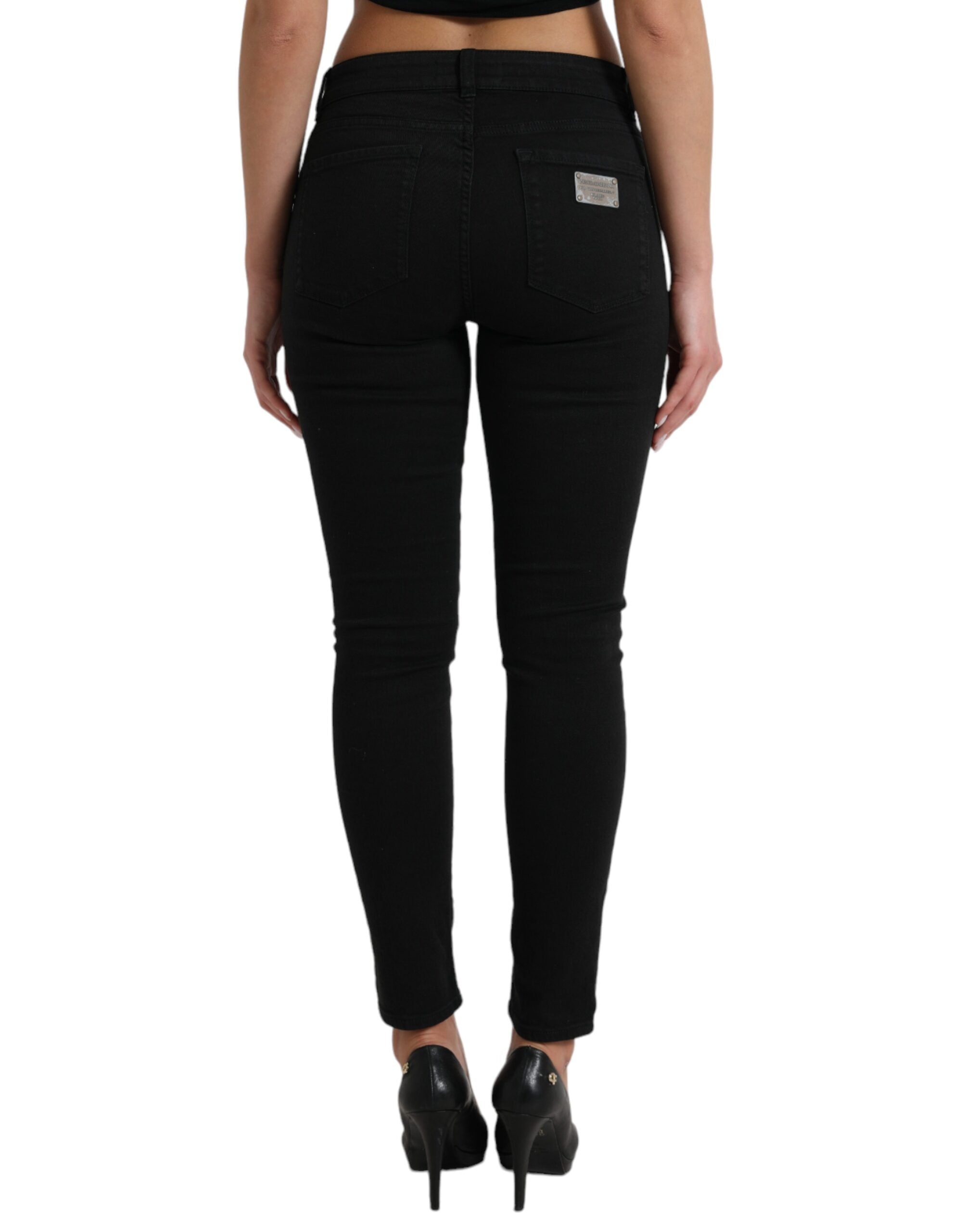 Dolce &amp; Gabbana Jean skinny noir élégant taille moyenne