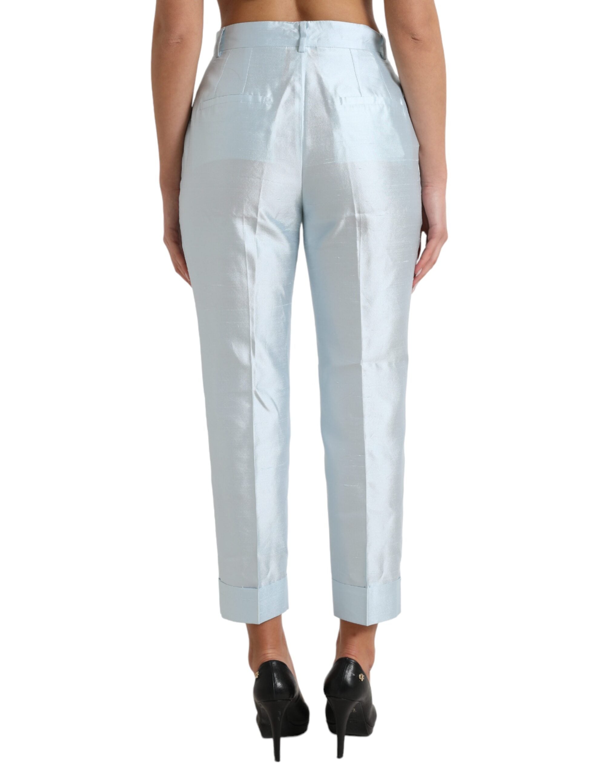 Dolce &amp; Gabbana Chic Pantalon court taille haute bleu ciel