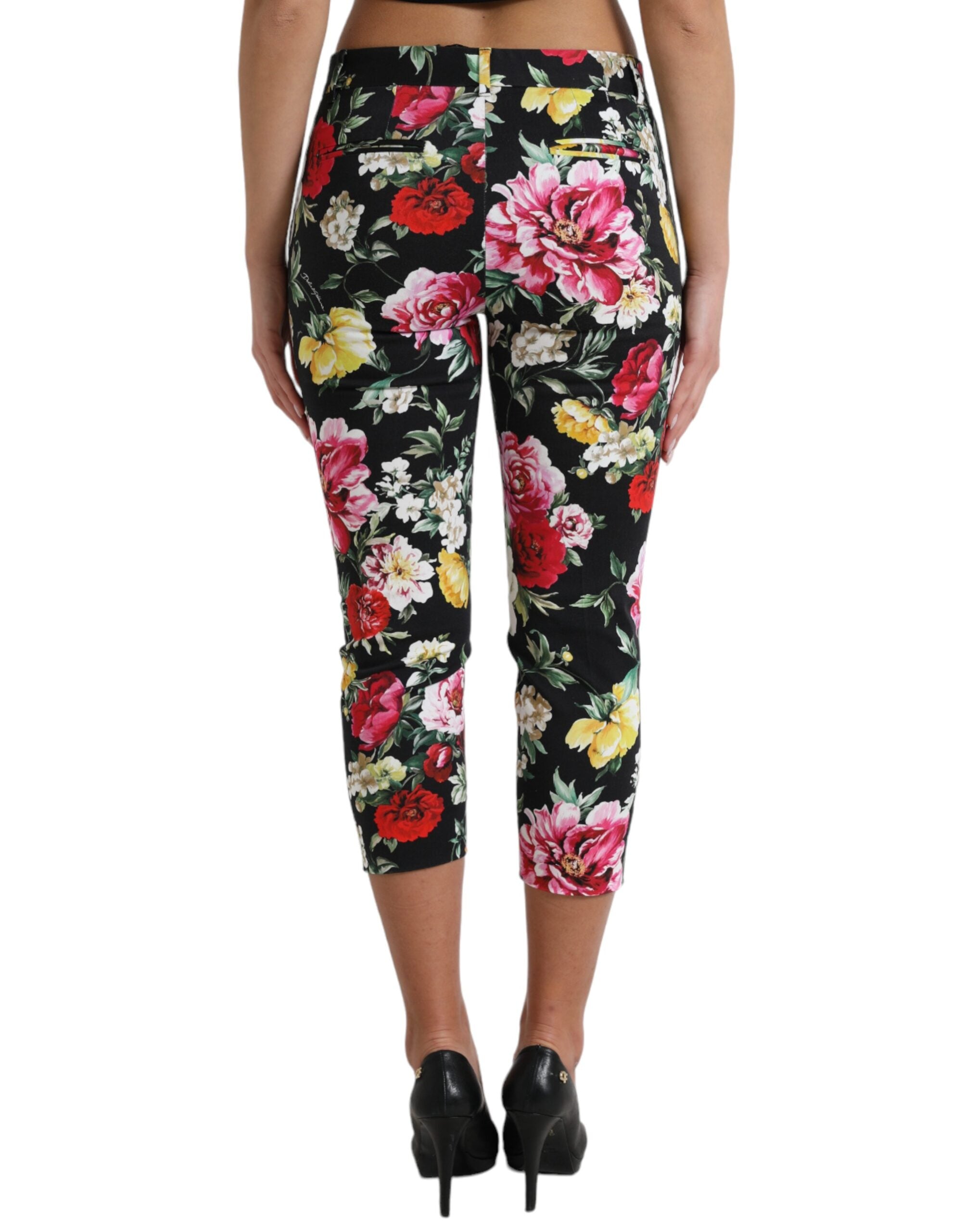 Dolce &amp; Gabbana Pantalon court élégant à fleurs taille moyenne