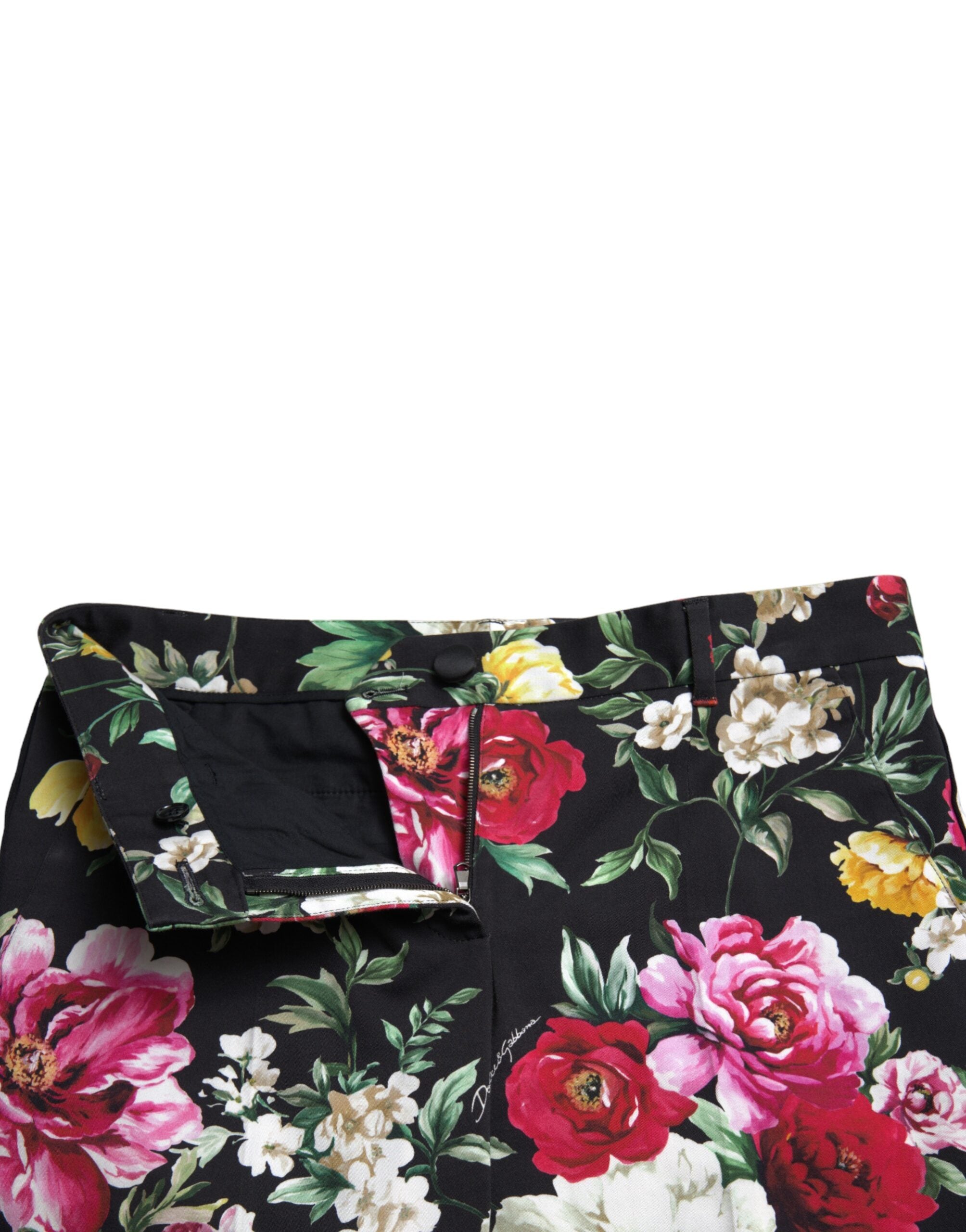 Dolce &amp; Gabbana Pantalon court élégant à fleurs taille moyenne