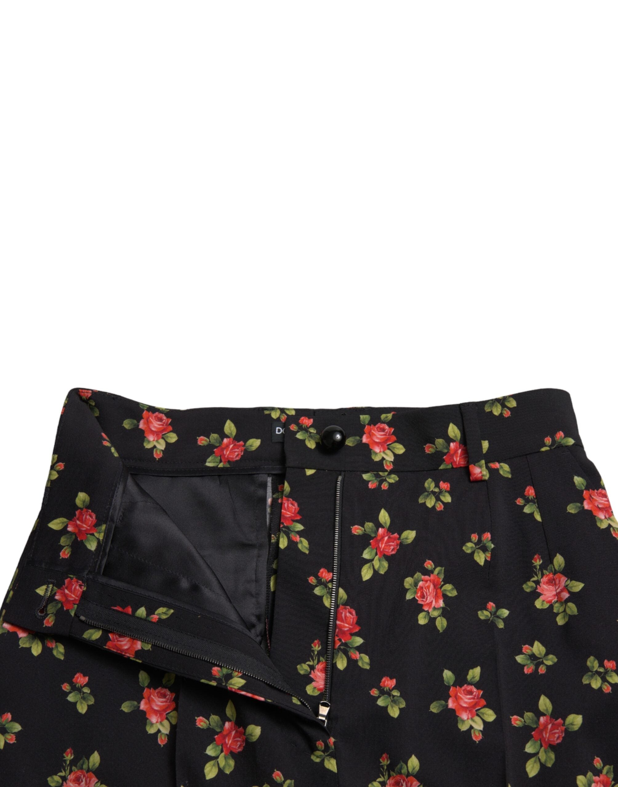 Dolce &amp; Gabbana Pantalon fuselé à fleurs élégant taille haute