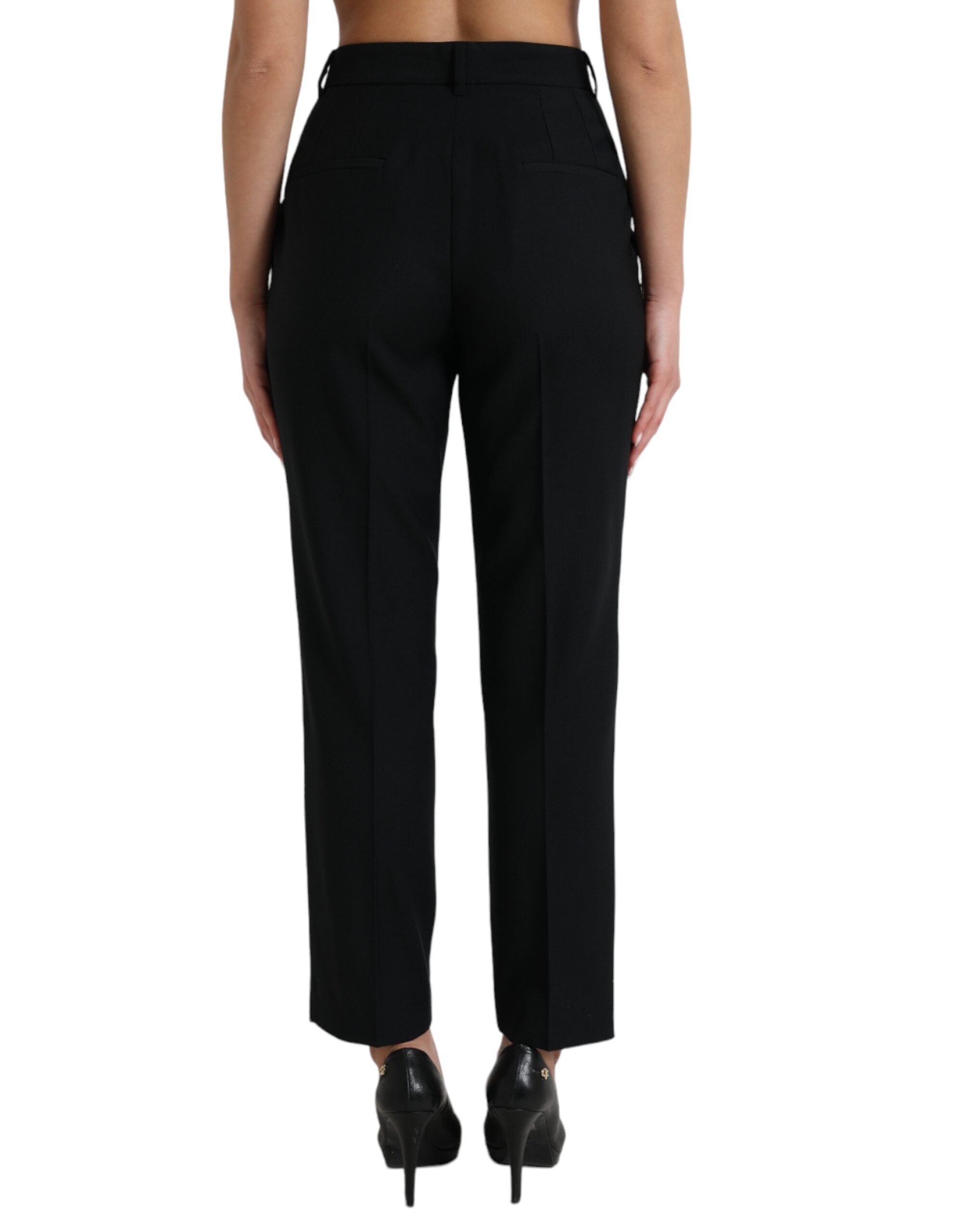 Dolce &amp; Gabbana Pantalon élégant en laine taille haute