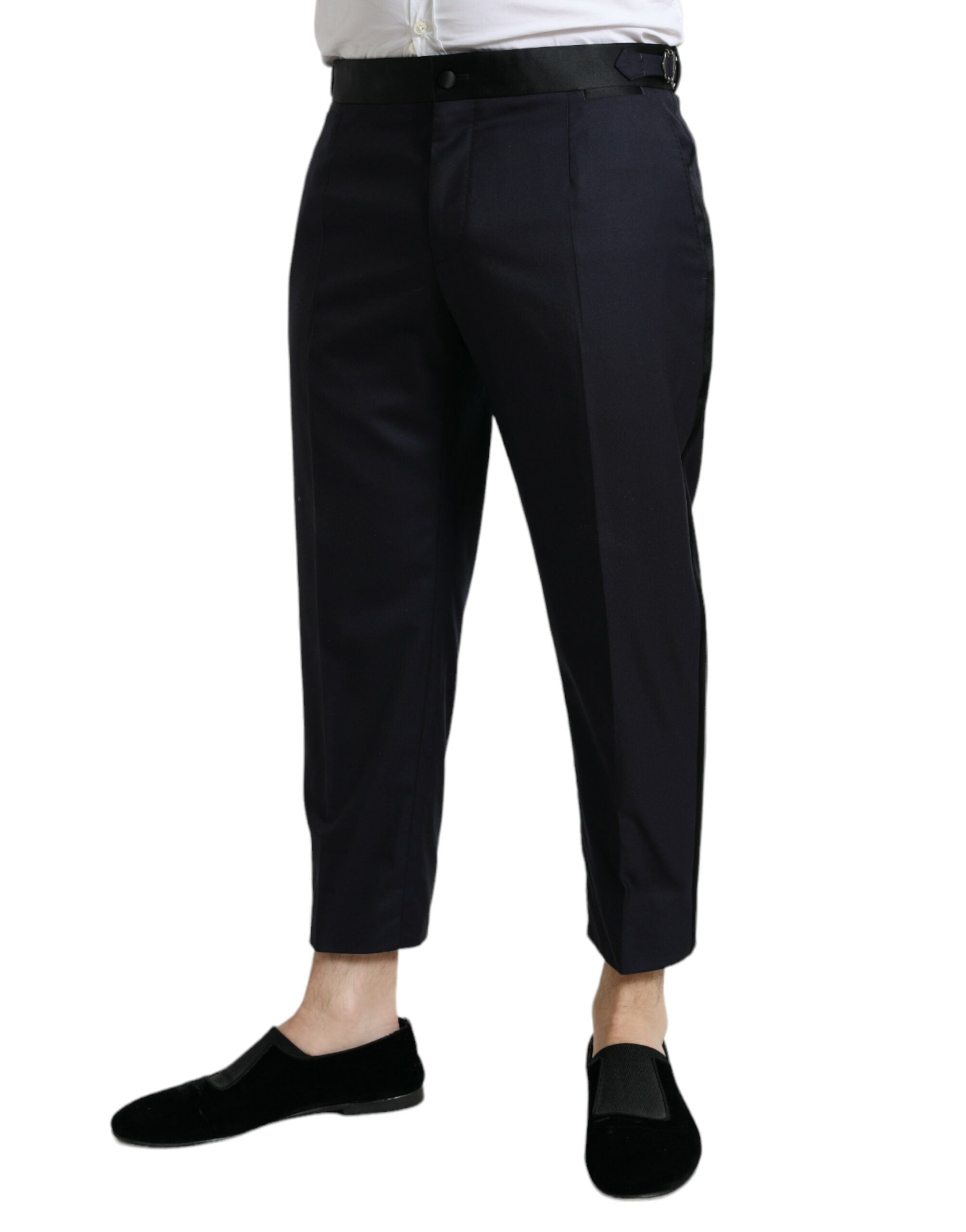 Dolce & Gabbana Elegant Wool-Silk Blend Cropped Dress Pants