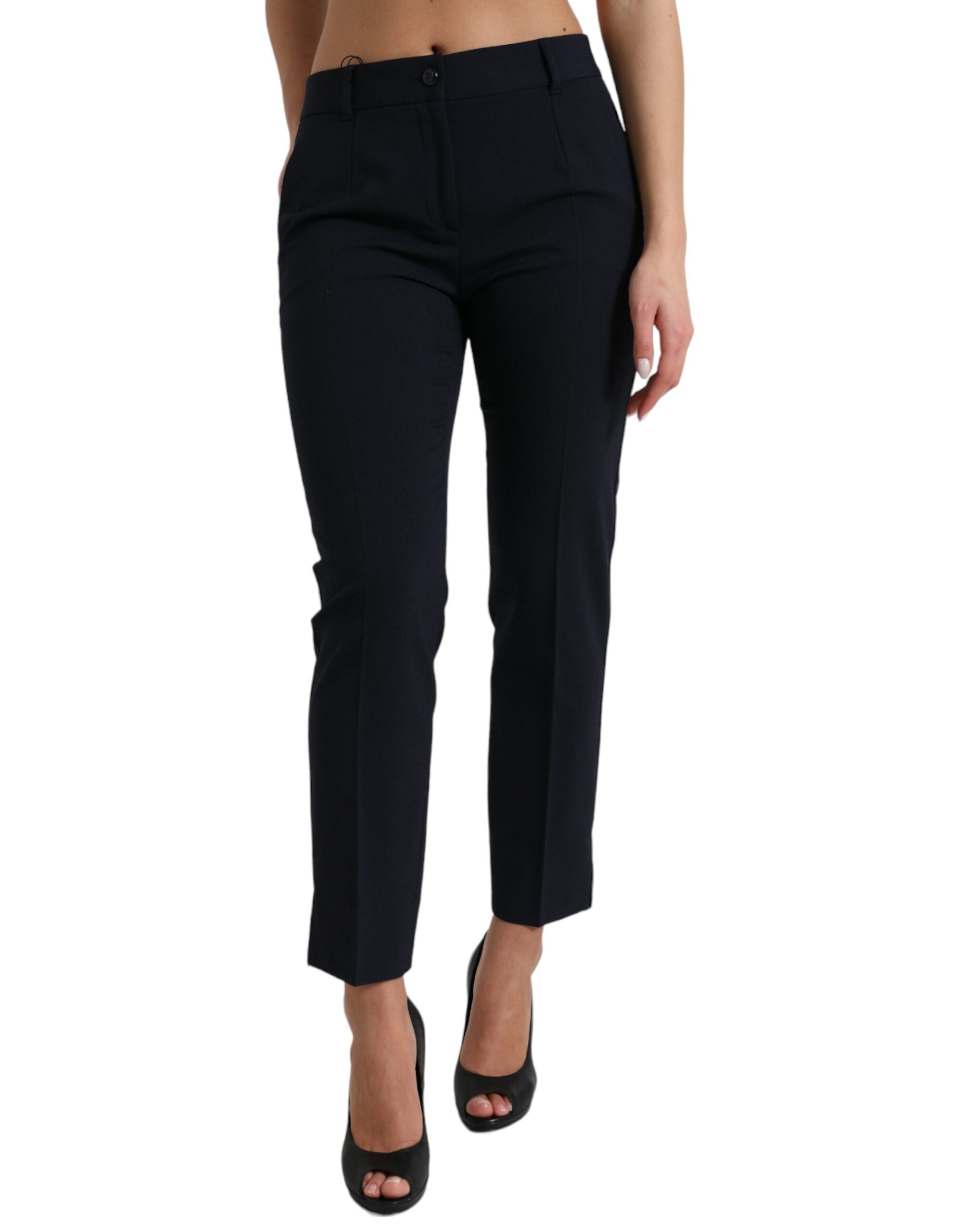 Dolce &amp; Gabbana Pantalon fuselé élégant taille moyenne en bleu