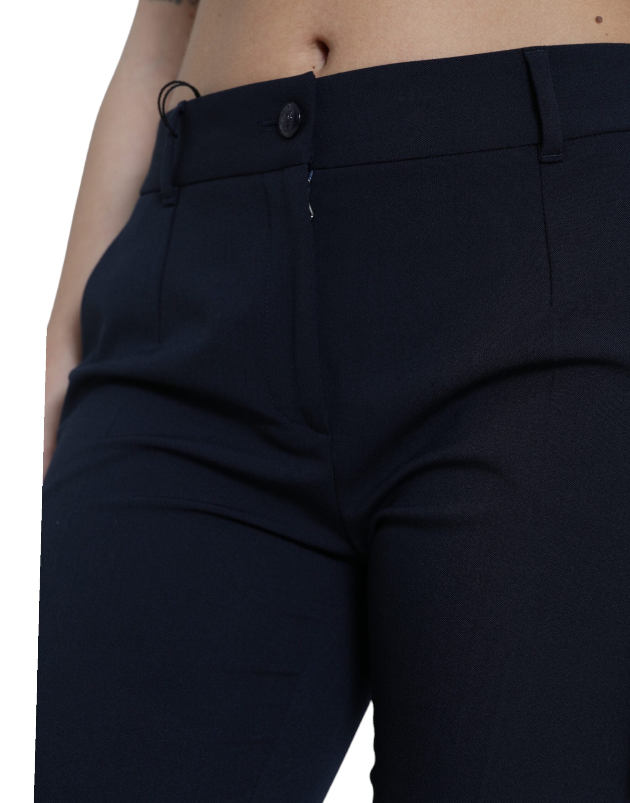 Dolce &amp; Gabbana Pantalon fuselé élégant taille moyenne en bleu