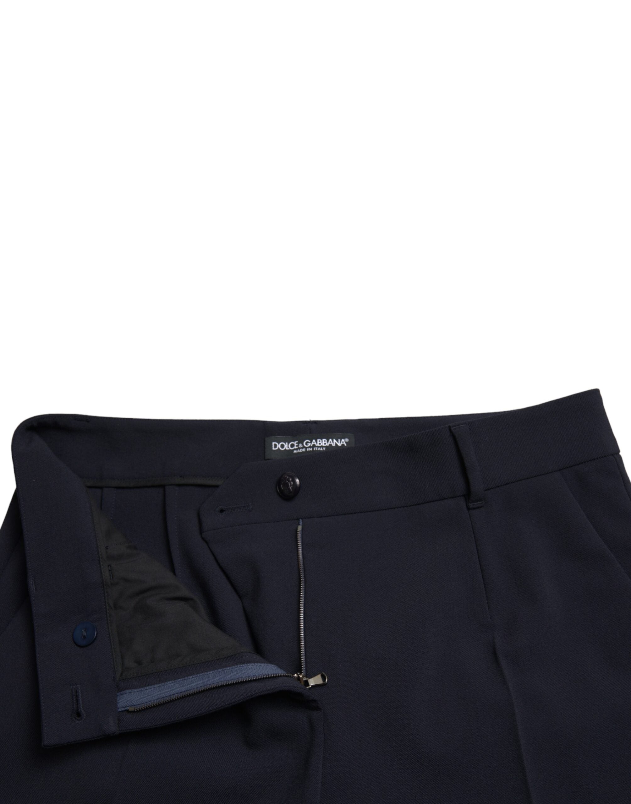 Dolce &amp; Gabbana Pantalon fuselé élégant taille moyenne en bleu