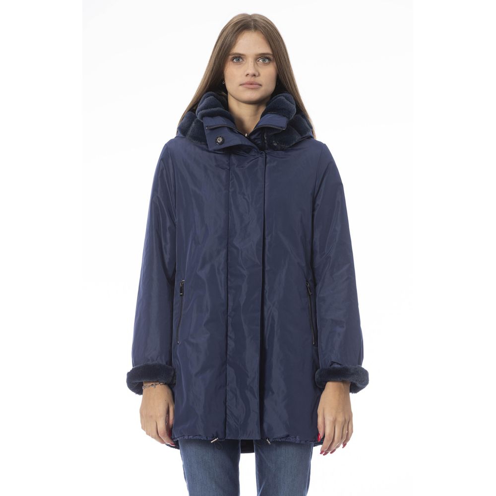 Baldinini Trend Reversible Light Blue Hooded Jacket