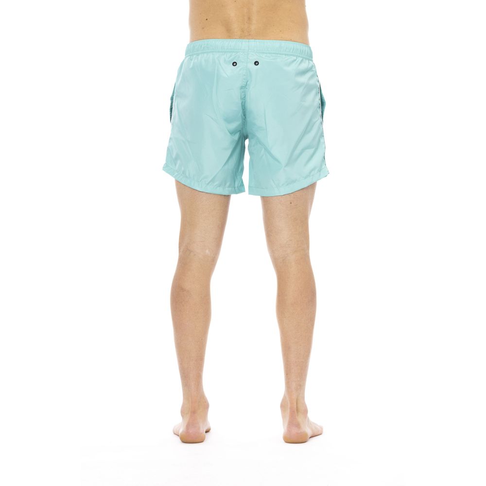 Bikkembergs Short de bain élégant bleu clair avec imprimé sur le devant