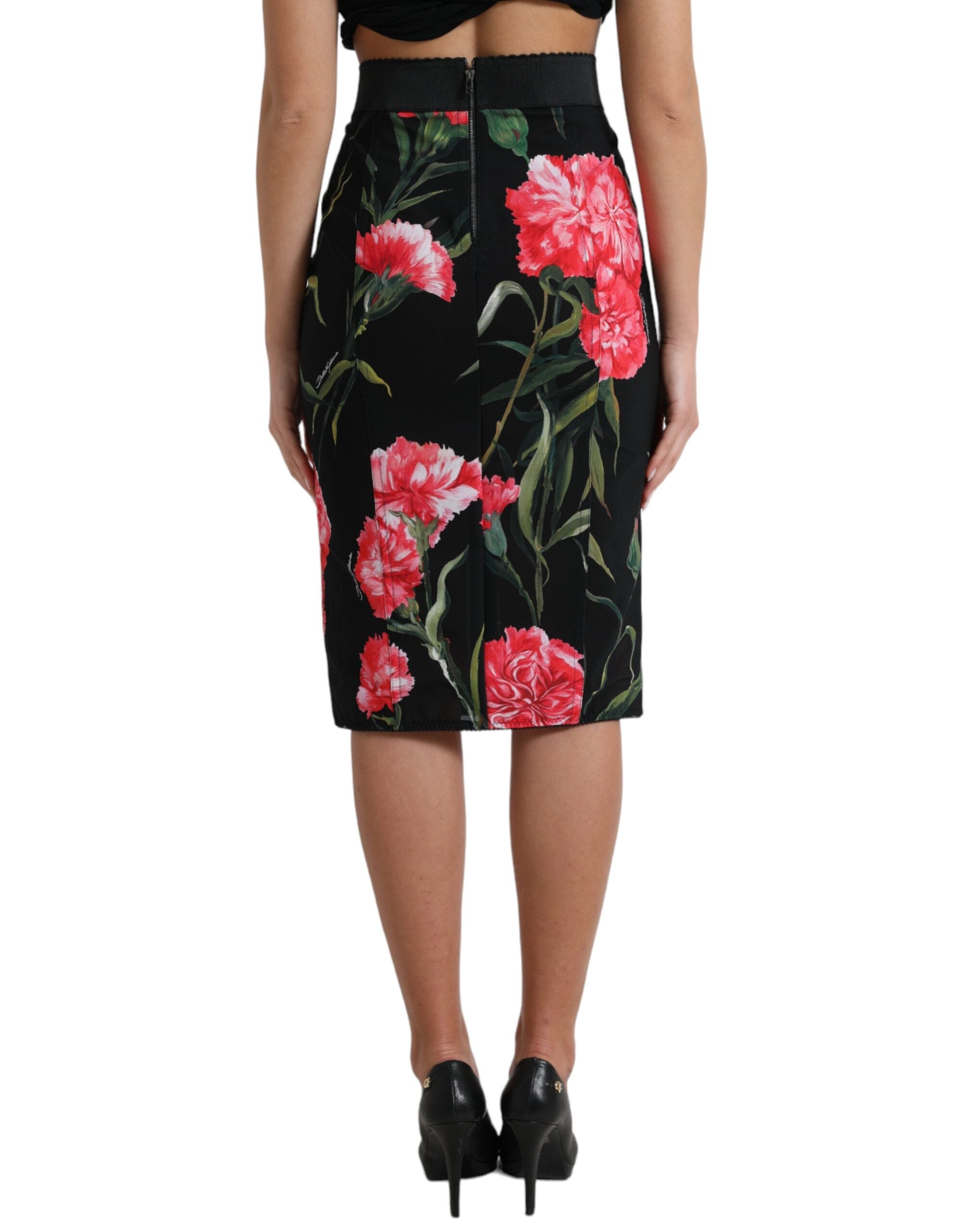 Dolce &amp; Gabbana Jupe crayon taille haute à fleurs