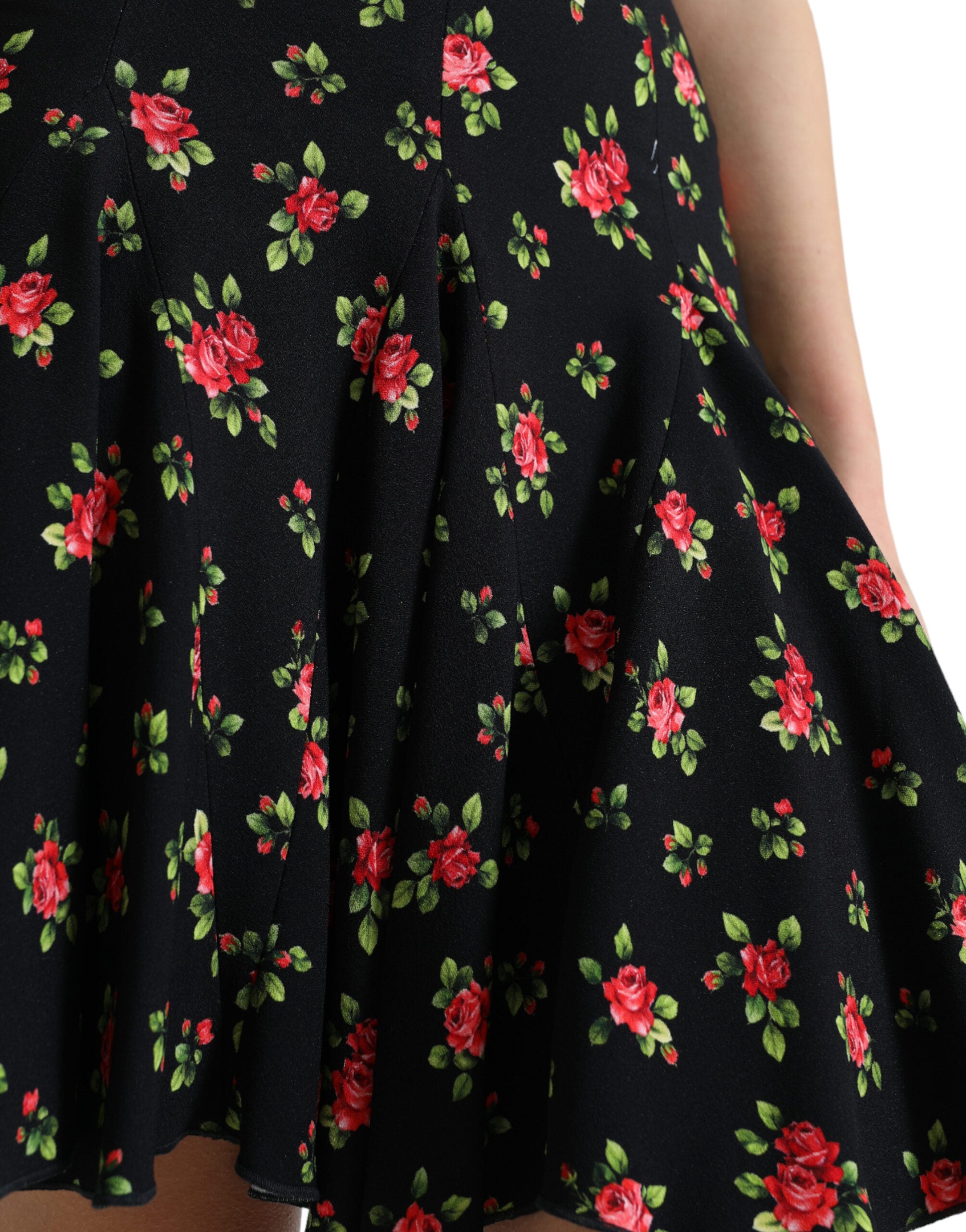 Dolce &amp; Gabbana Mini-jupe trapèze fleurie à taille haute