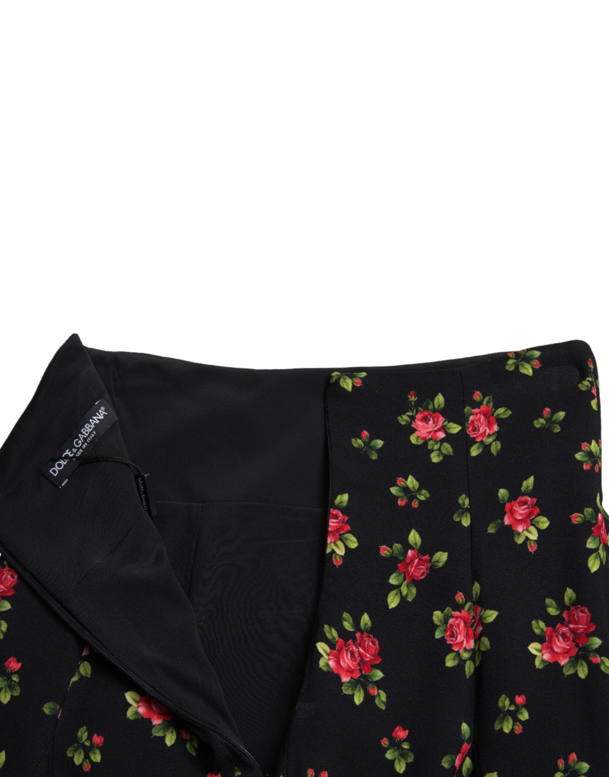 Dolce &amp; Gabbana Mini-jupe trapèze fleurie à taille haute