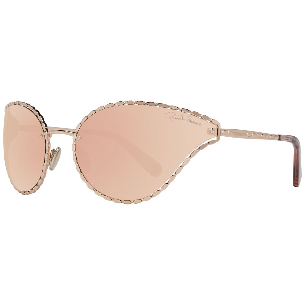 Roberto Cavalli Lunettes de soleil ovales à miroir en or rose