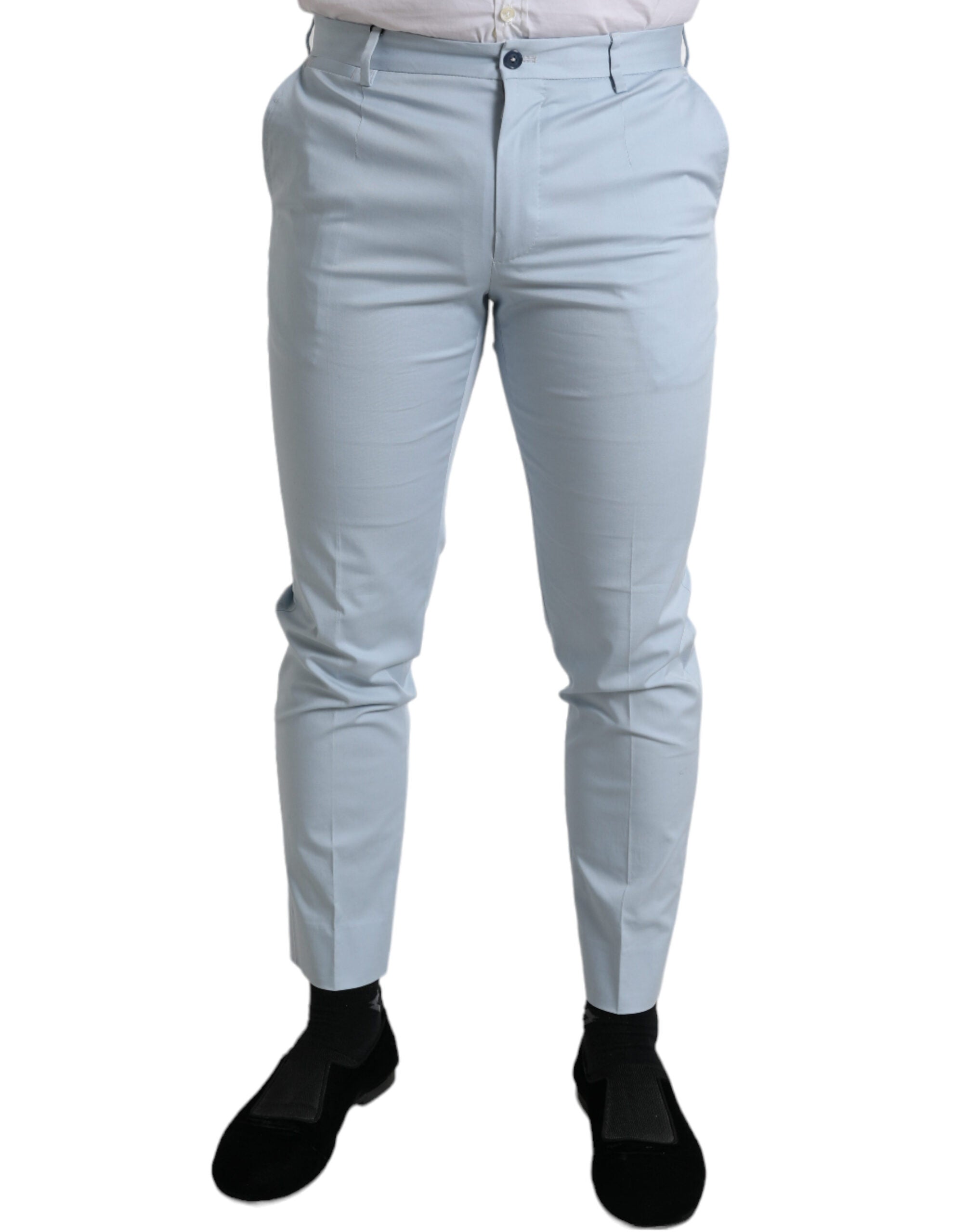 Dolce &amp; Gabbana Pantalon skinny stretch en coton bleu ciel