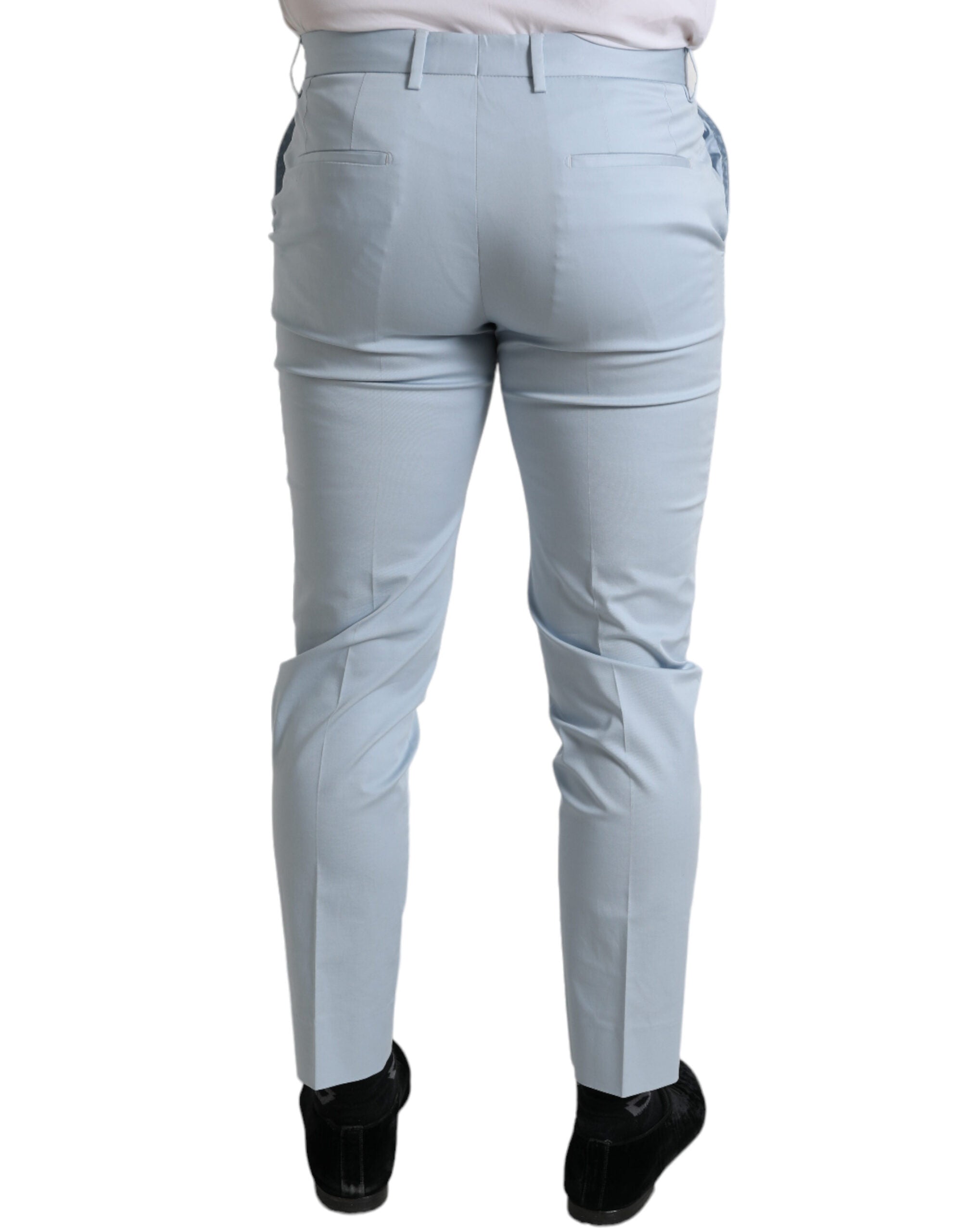 Dolce &amp; Gabbana Pantalon skinny stretch en coton bleu ciel