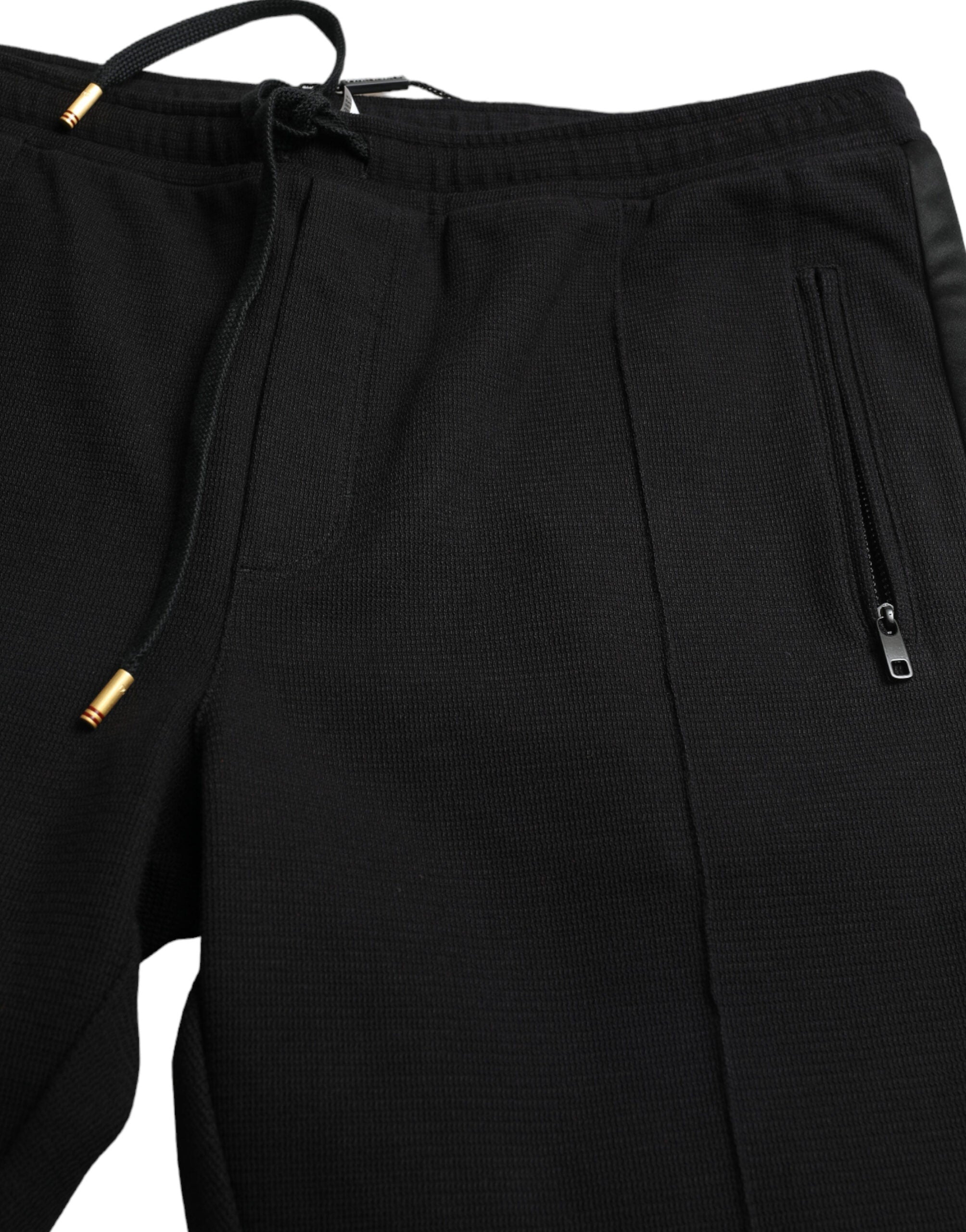 Dolce &amp; Gabbana Pantalon de jogging élégant en coton mélangé noir