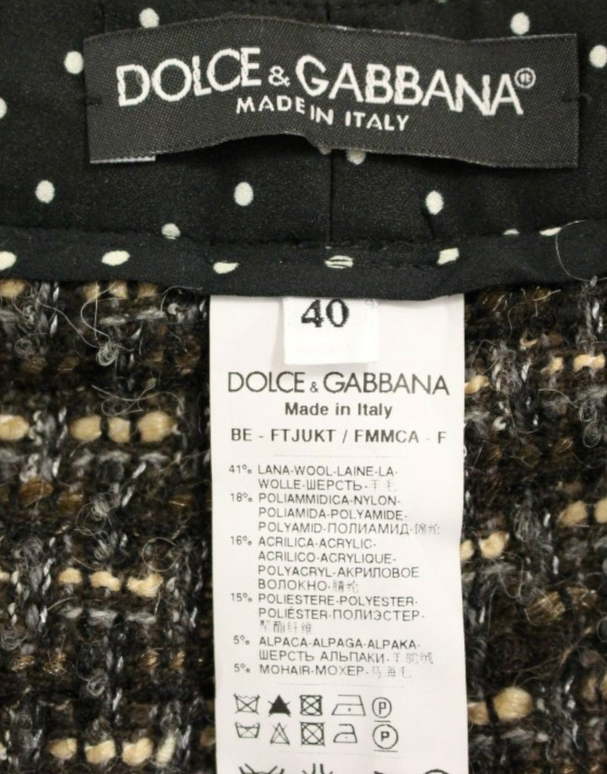 Dolce &amp; Gabbana Short élégant en laine mélangée multicolore