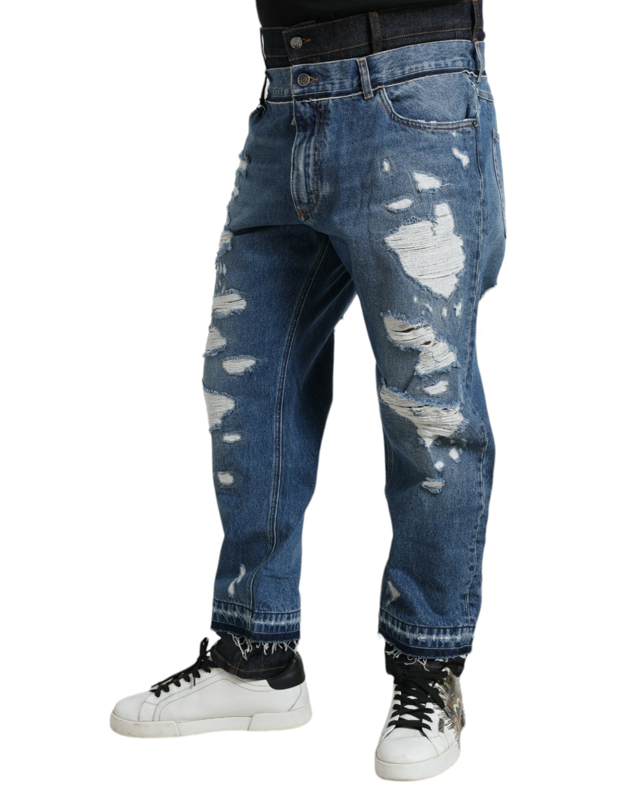 Dolce &amp; Gabbana Chic Jean skinny en lambeaux