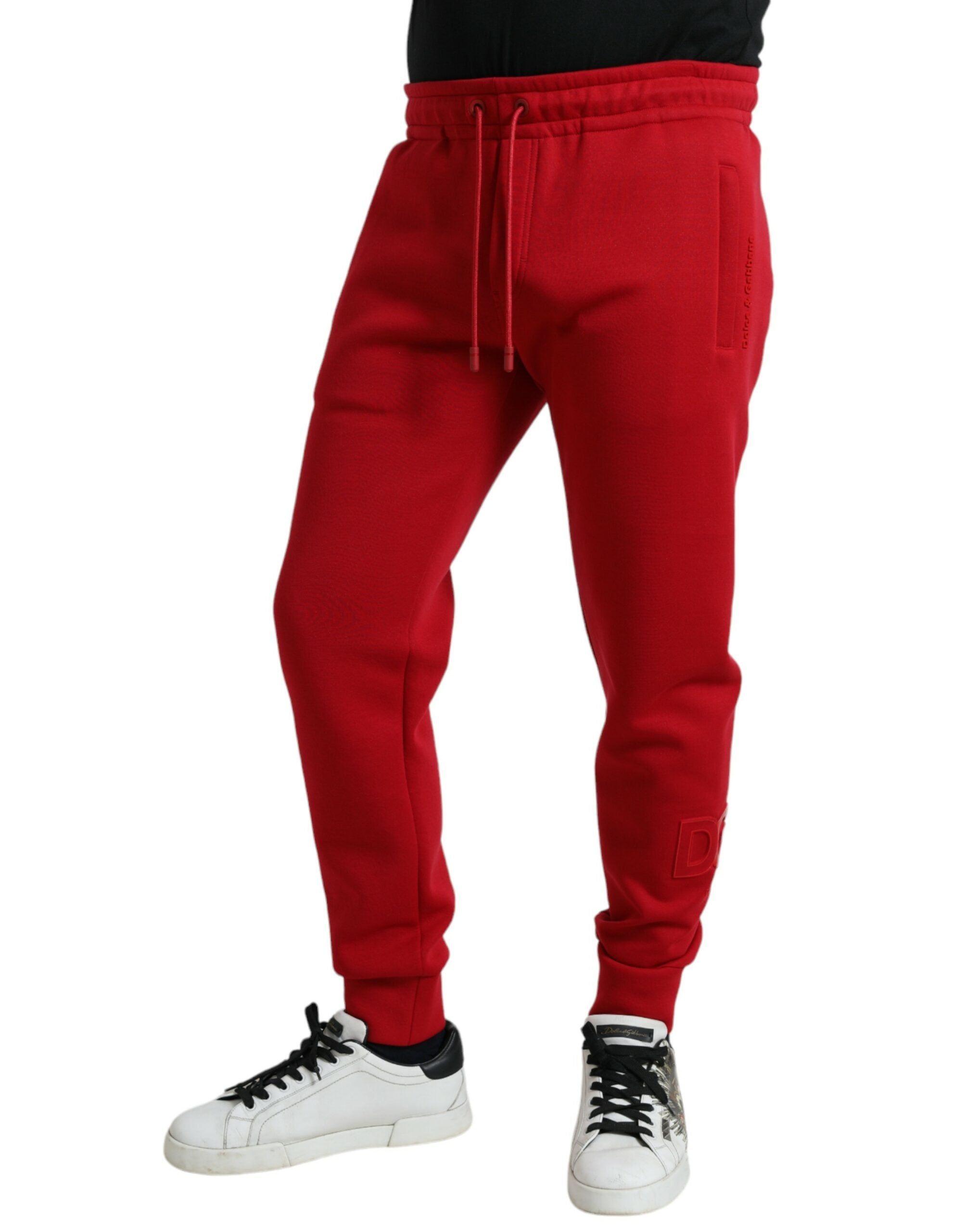 Dolce &amp; Gabbana Pantalon de jogging en coton mélangé rouge grésillant