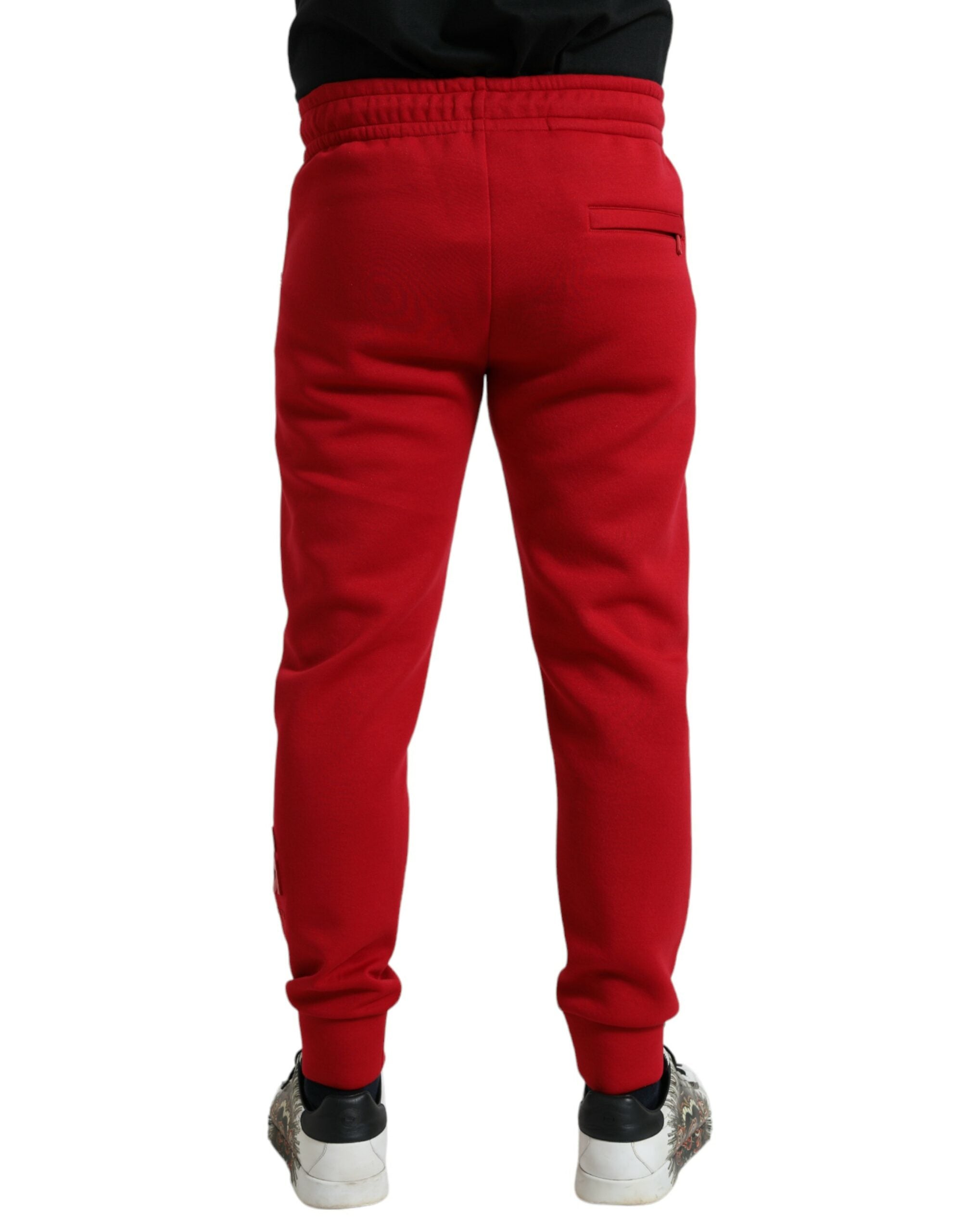 Dolce &amp; Gabbana Pantalon de jogging en coton mélangé rouge grésillant