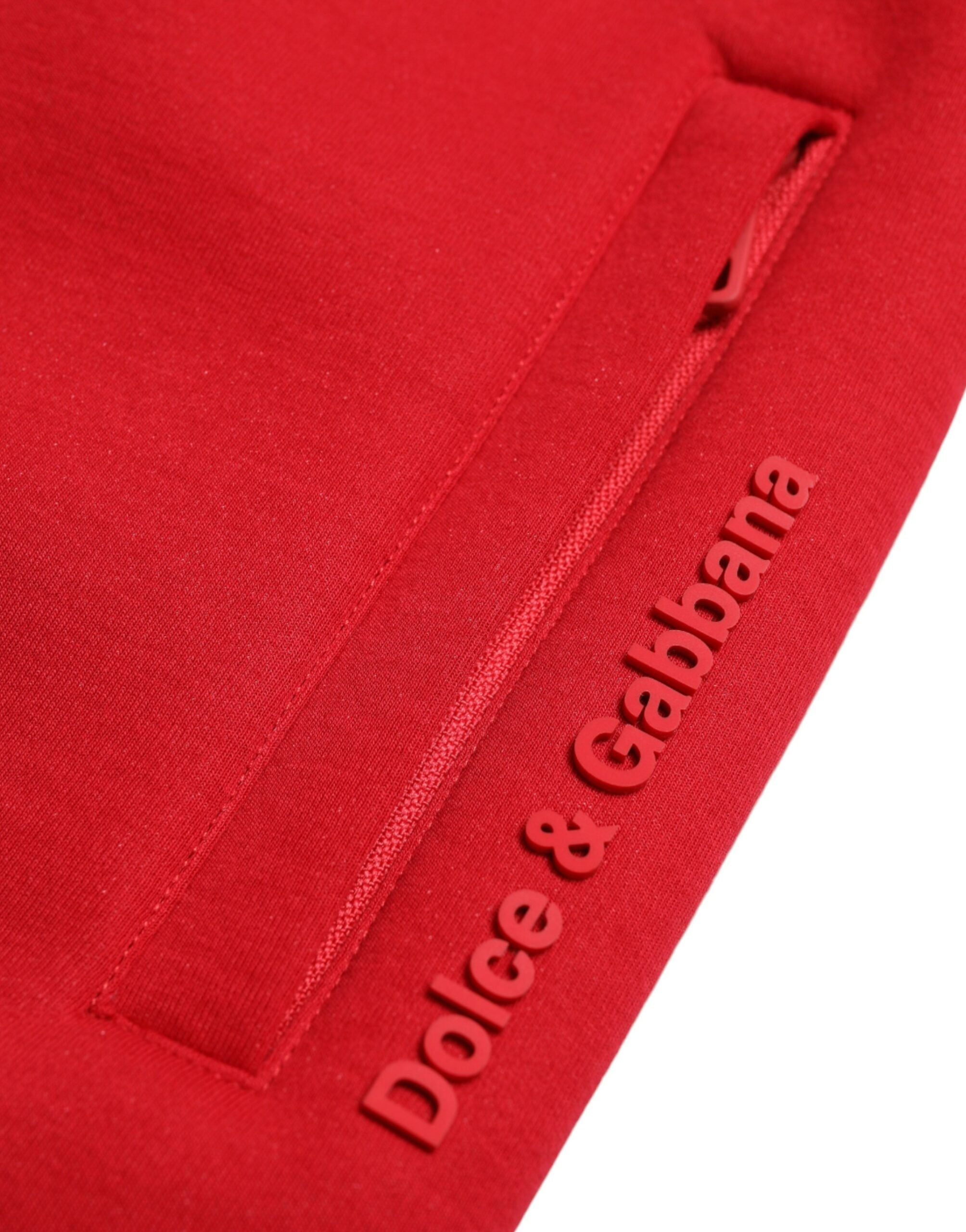 Dolce &amp; Gabbana Pantalon de jogging en coton mélangé rouge grésillant