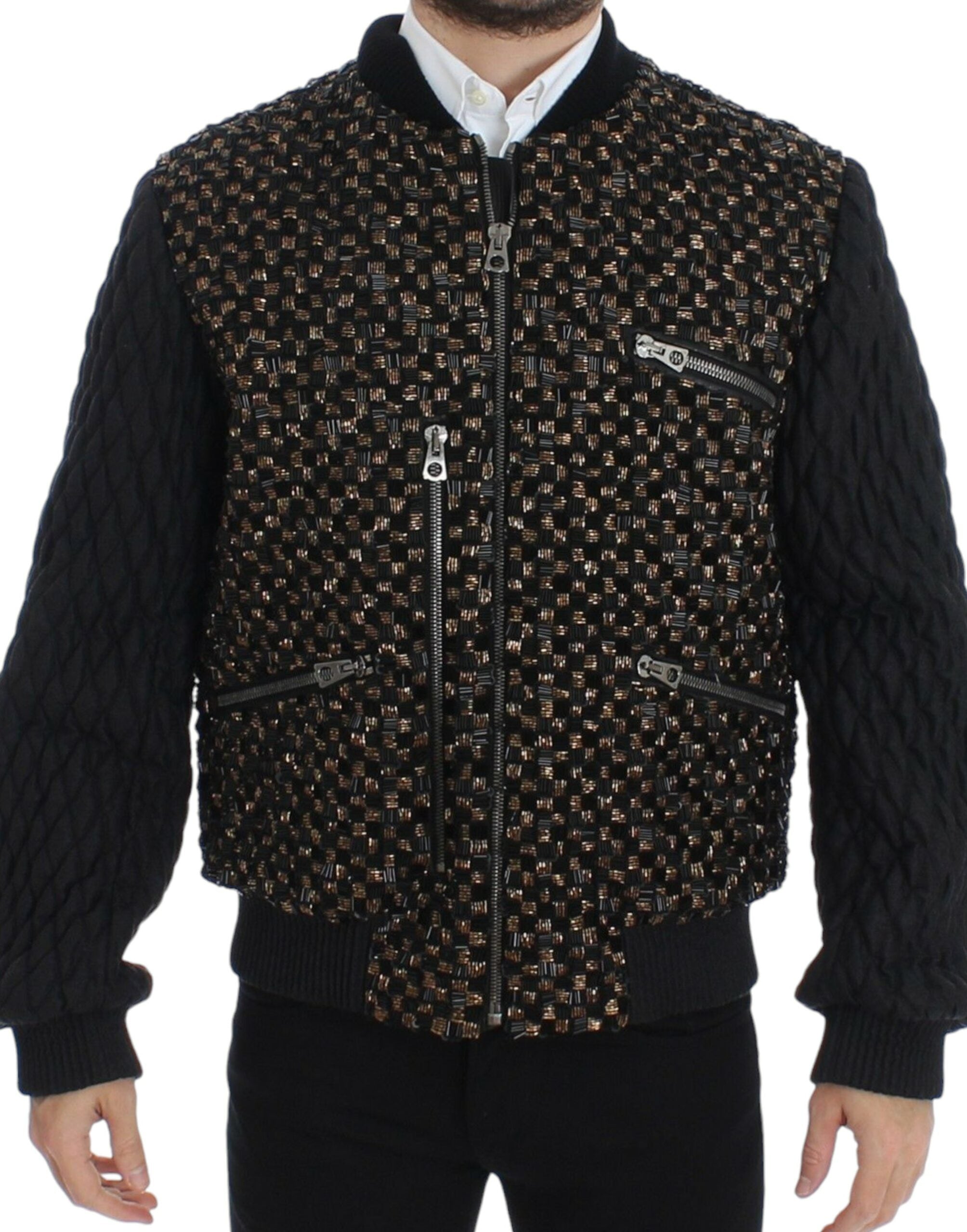 Dolce &amp; Gabbana Veste de créateur à paillettes noire élégante